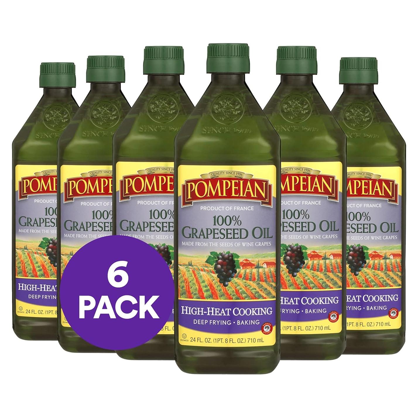 Aceite de Semilla de Uva 100% Pompeian 6 x 720 ml Sabor Ligero