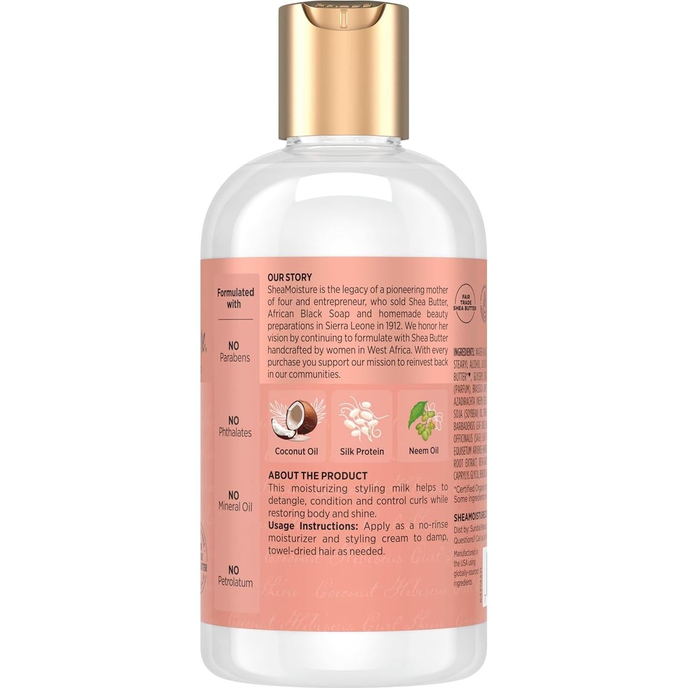 Leche de Estilo y Rizo SheaMoisture Coco y Hibisco 226.8 g