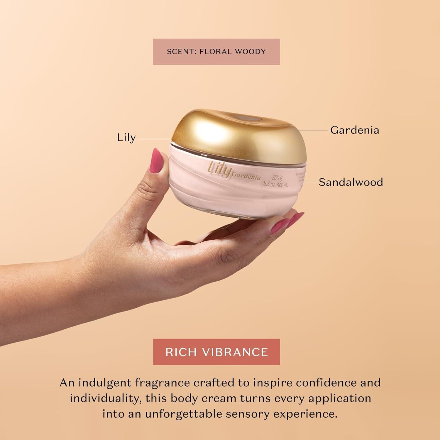 Crema Corporal Satinada O Boticário Lily Gardenia 250g