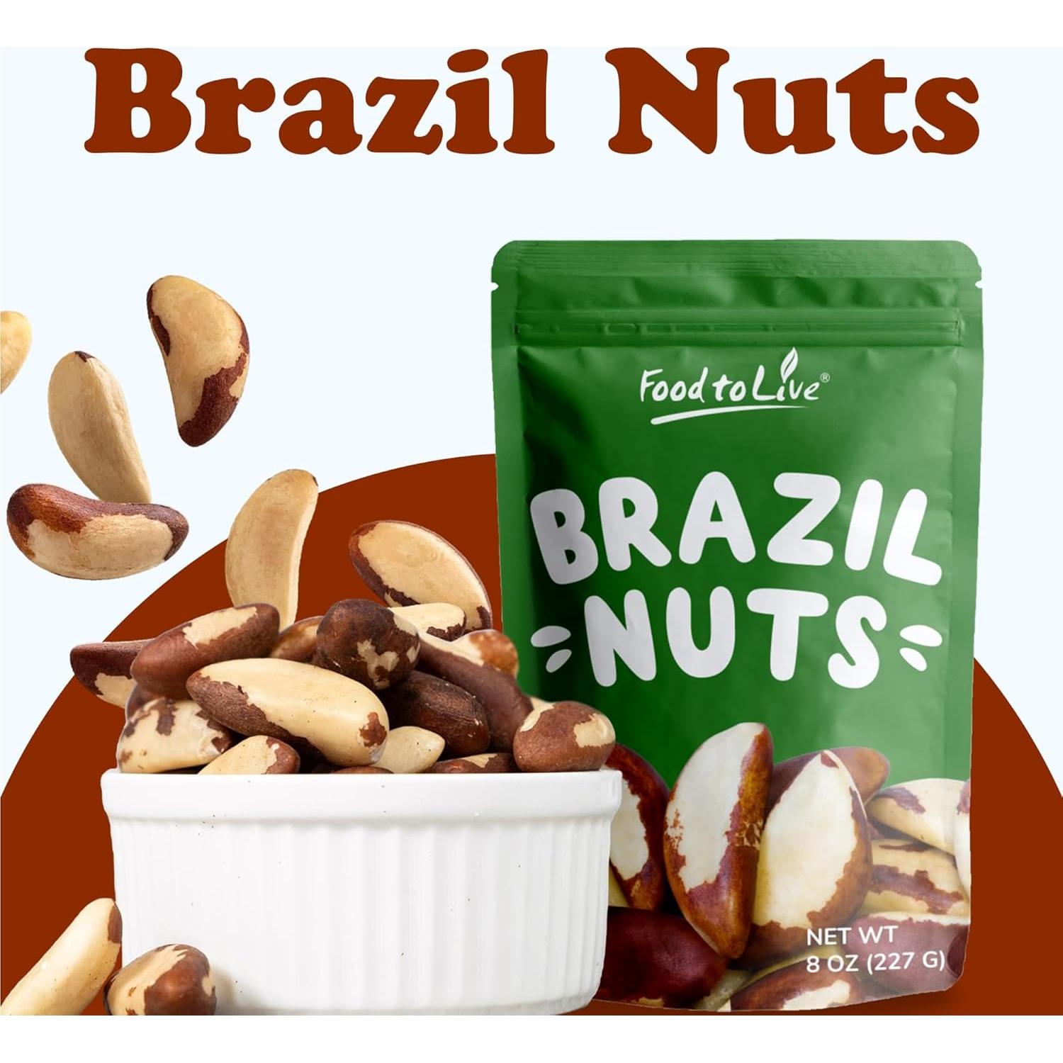 Nueces de Brasil Food to Live 227g Crudas Sin OGM Veganas