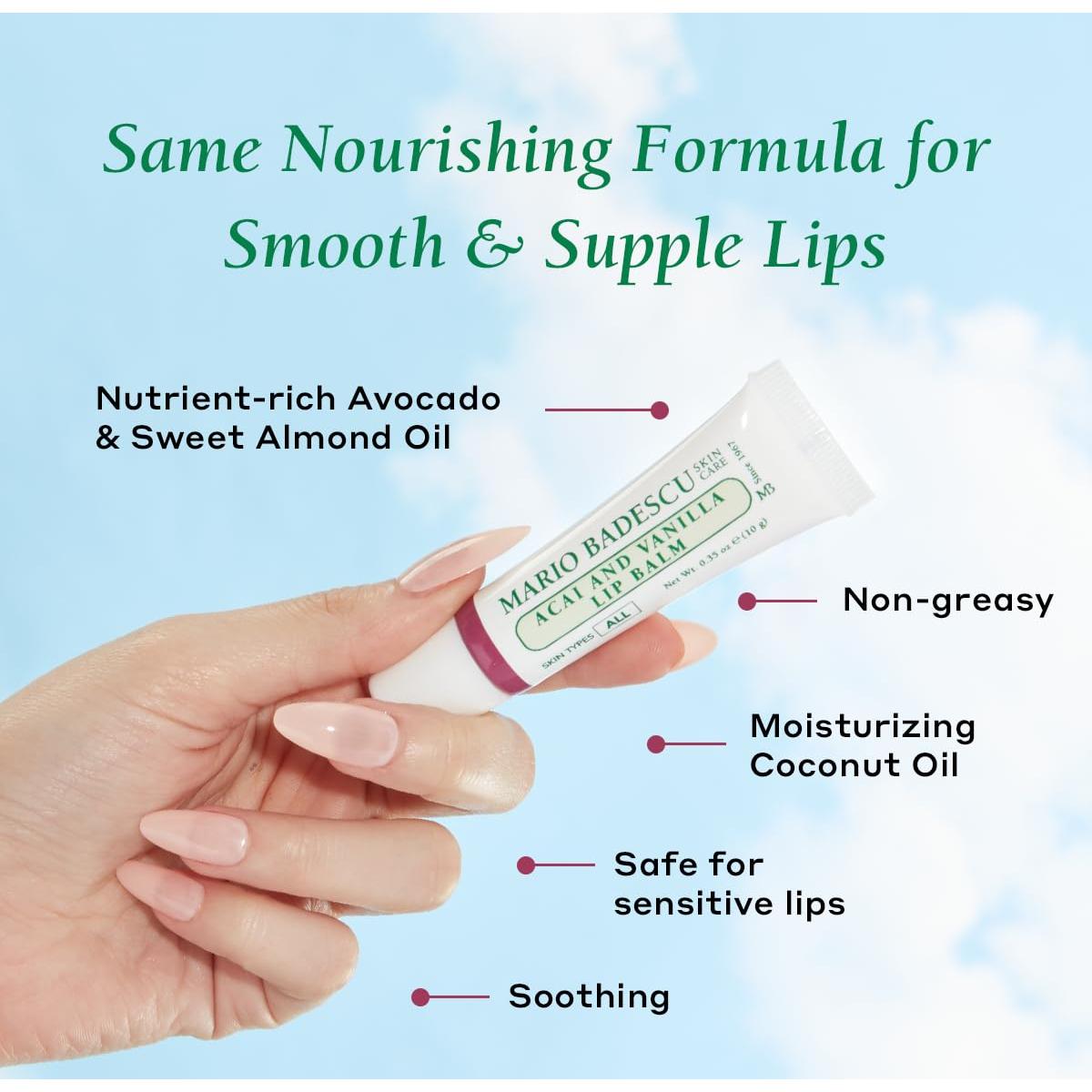 Bálsamo Labial Hidratante Mario Badescu Acai y Vainilla 9.92g