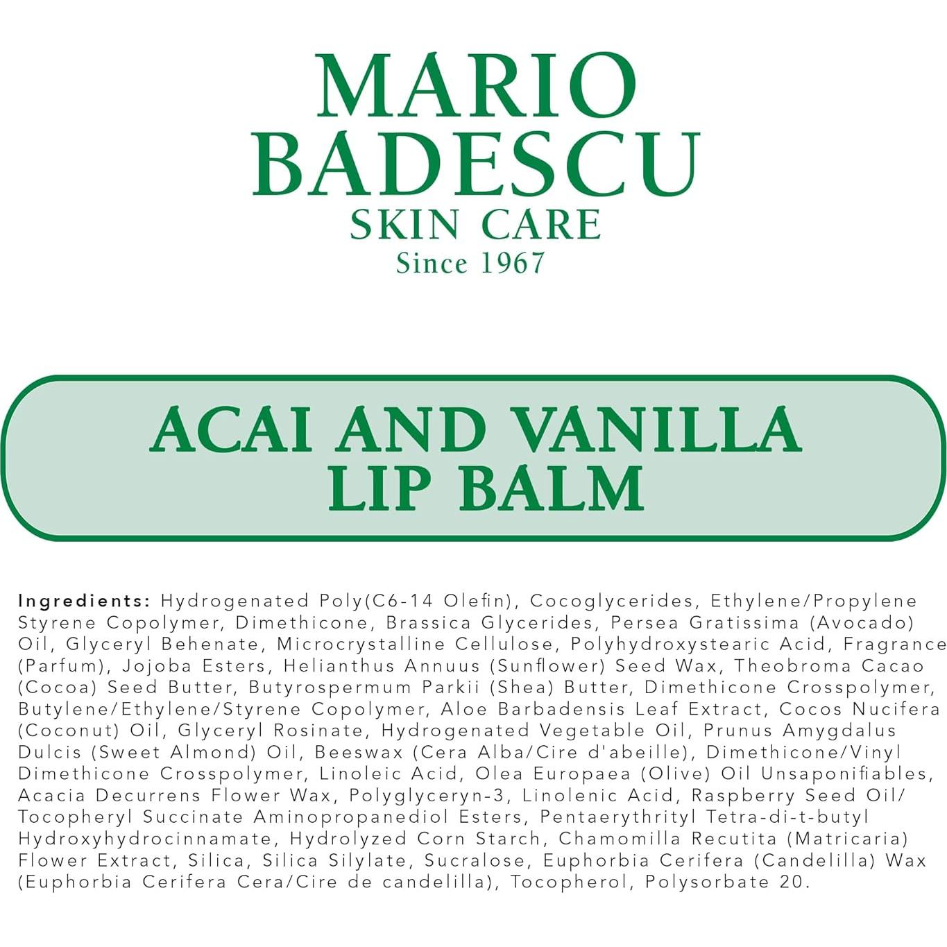 Bálsamo Labial Hidratante Mario Badescu Acai y Vainilla 9.92g