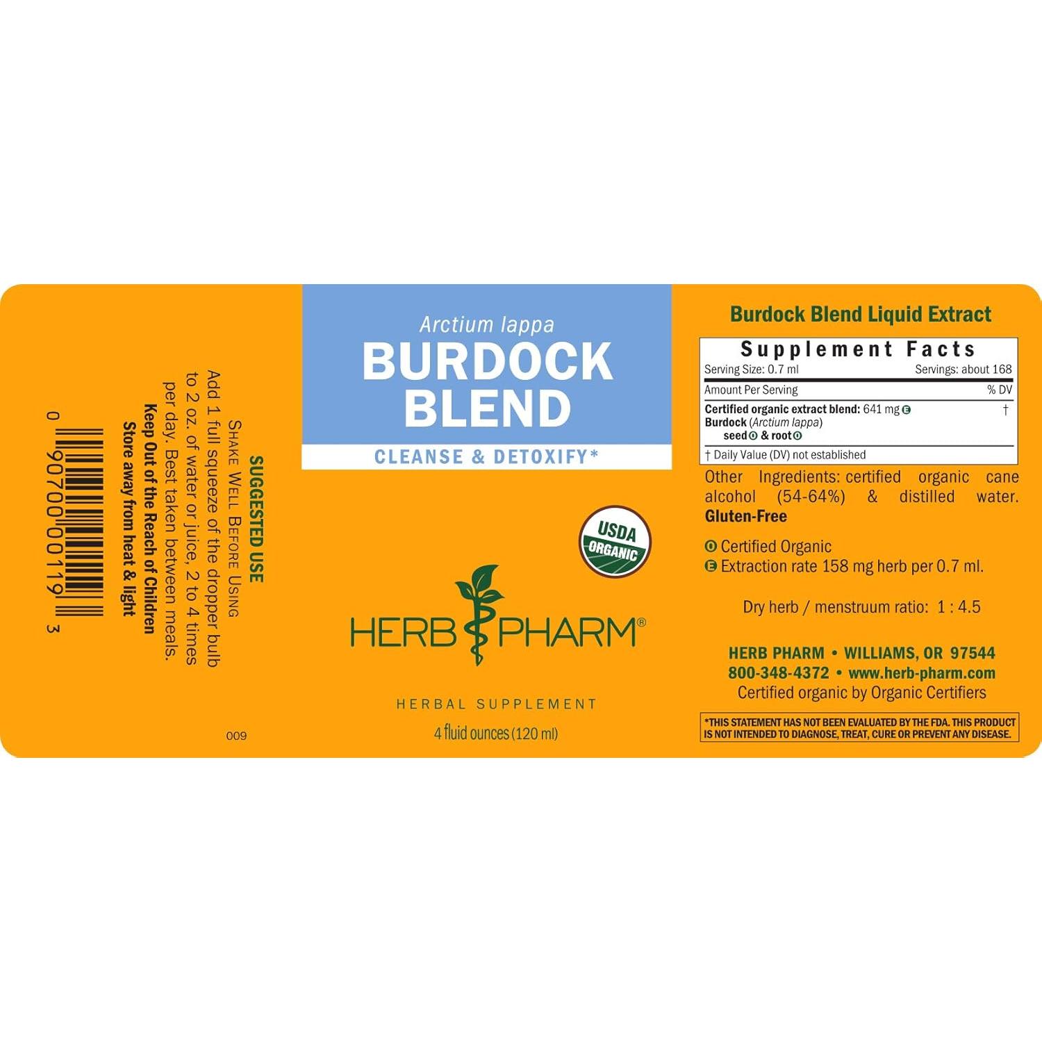 Extracto Líquido de Bardana Herb Pharm 118.3 ml - Desintoxicación