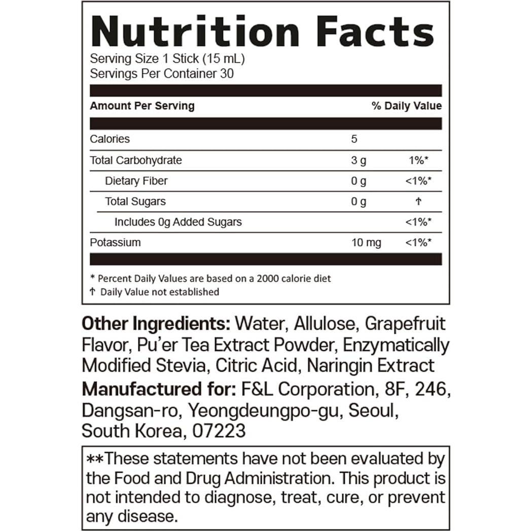 Palitos Líquidos de Vinagre de Sidra de Manzana F&L 450ml Sabor Pomelo