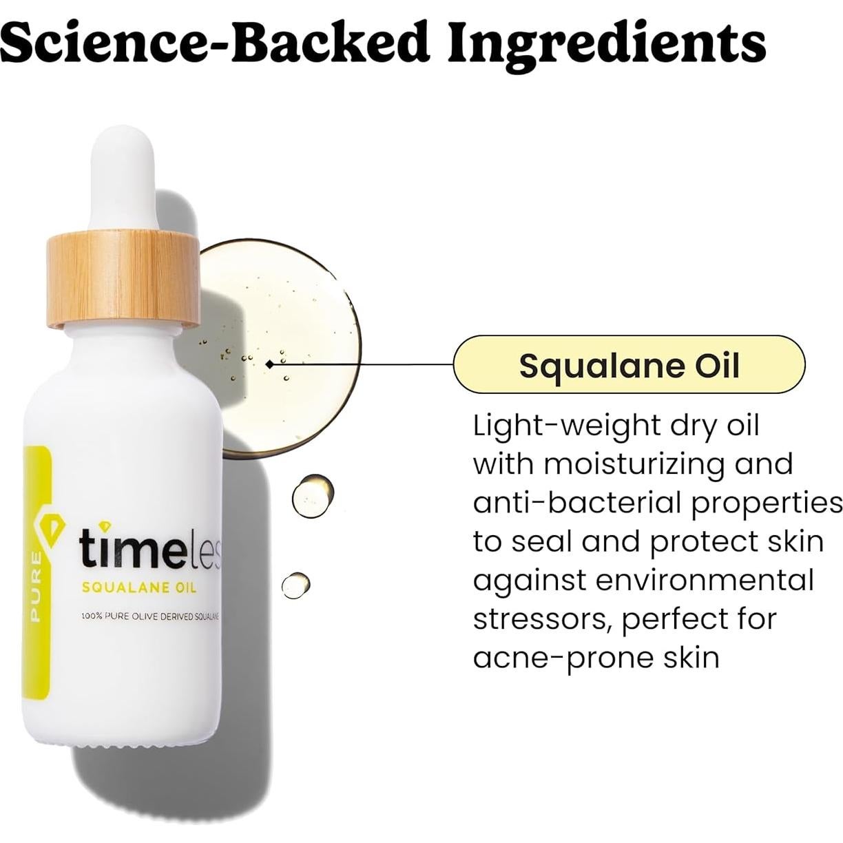 Aceite de Squalano 100% Puro Timeless Skin Care 28.35 g