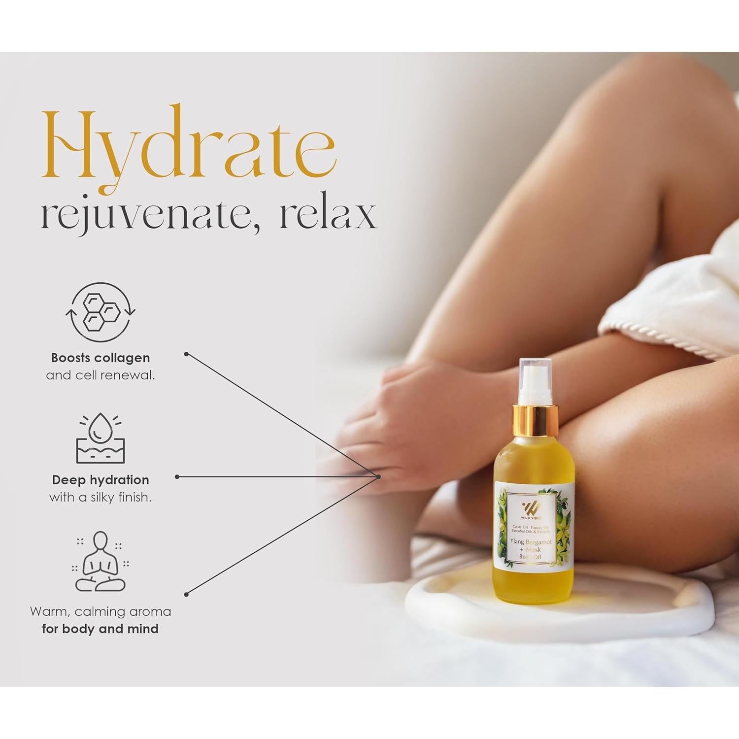 Aceite Corporal Orgánico Wild Vibes 118 ml Bergamota y Almizcle