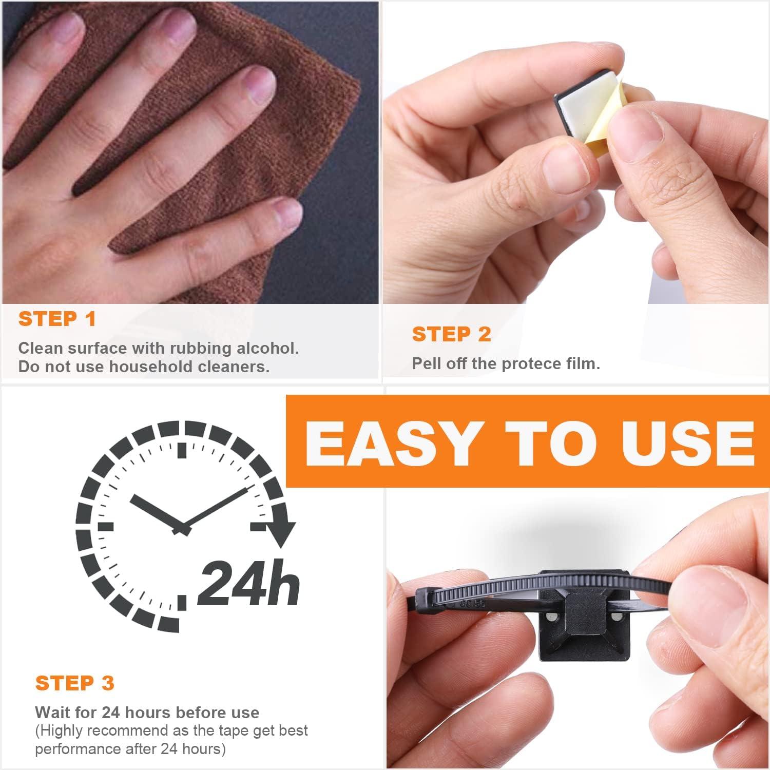 30 Montajes Adhesivos para Bridas Rythcraft 2" Nylon Blanco