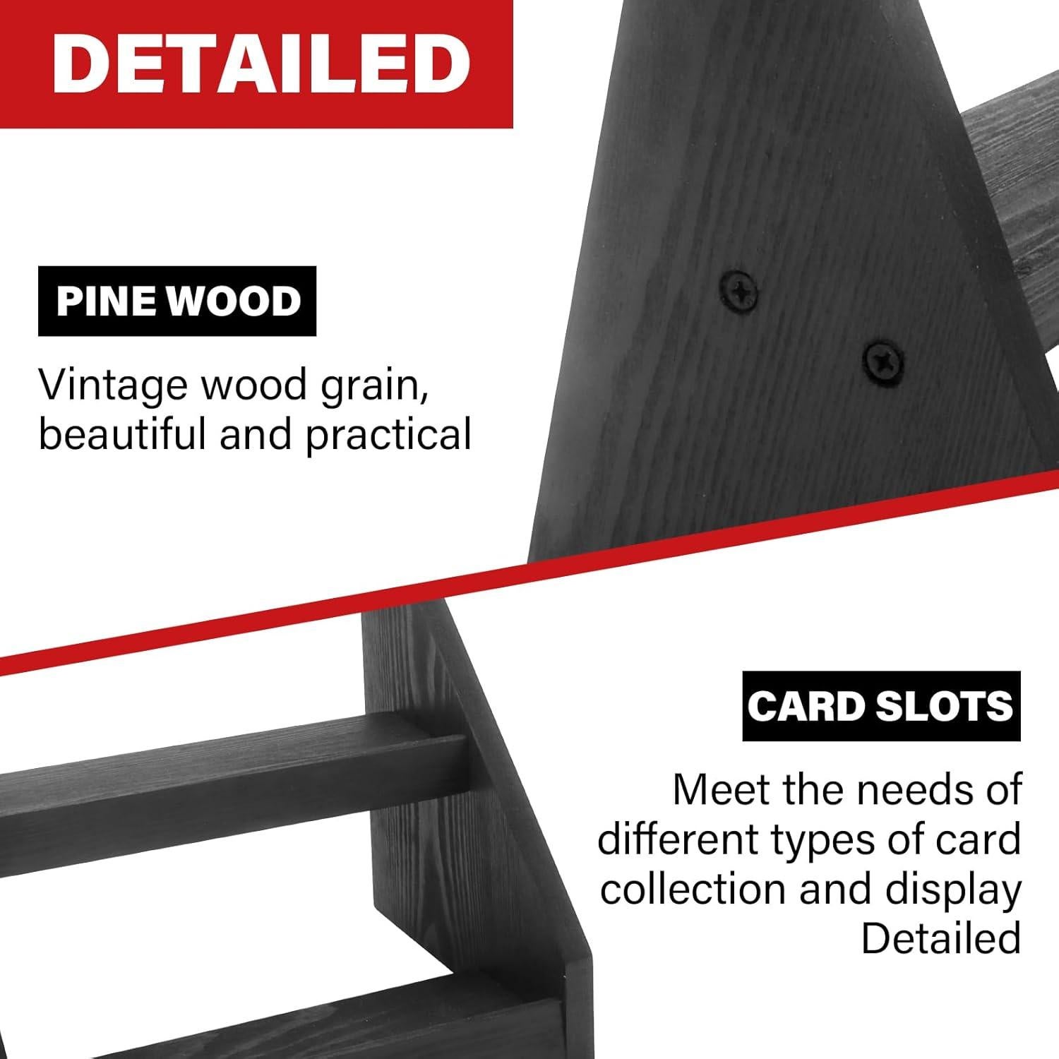 Exhibidor de Tarjetas de Deportes GIASSVIO 2 Niveles Negro