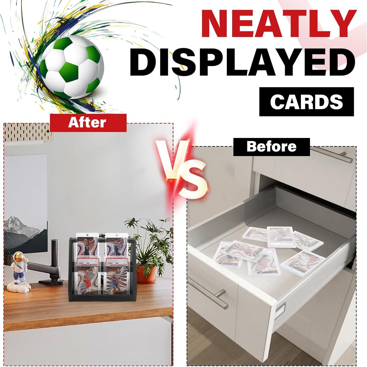 Exhibidor de Tarjetas de Deportes GIASSVIO 2 Niveles Negro