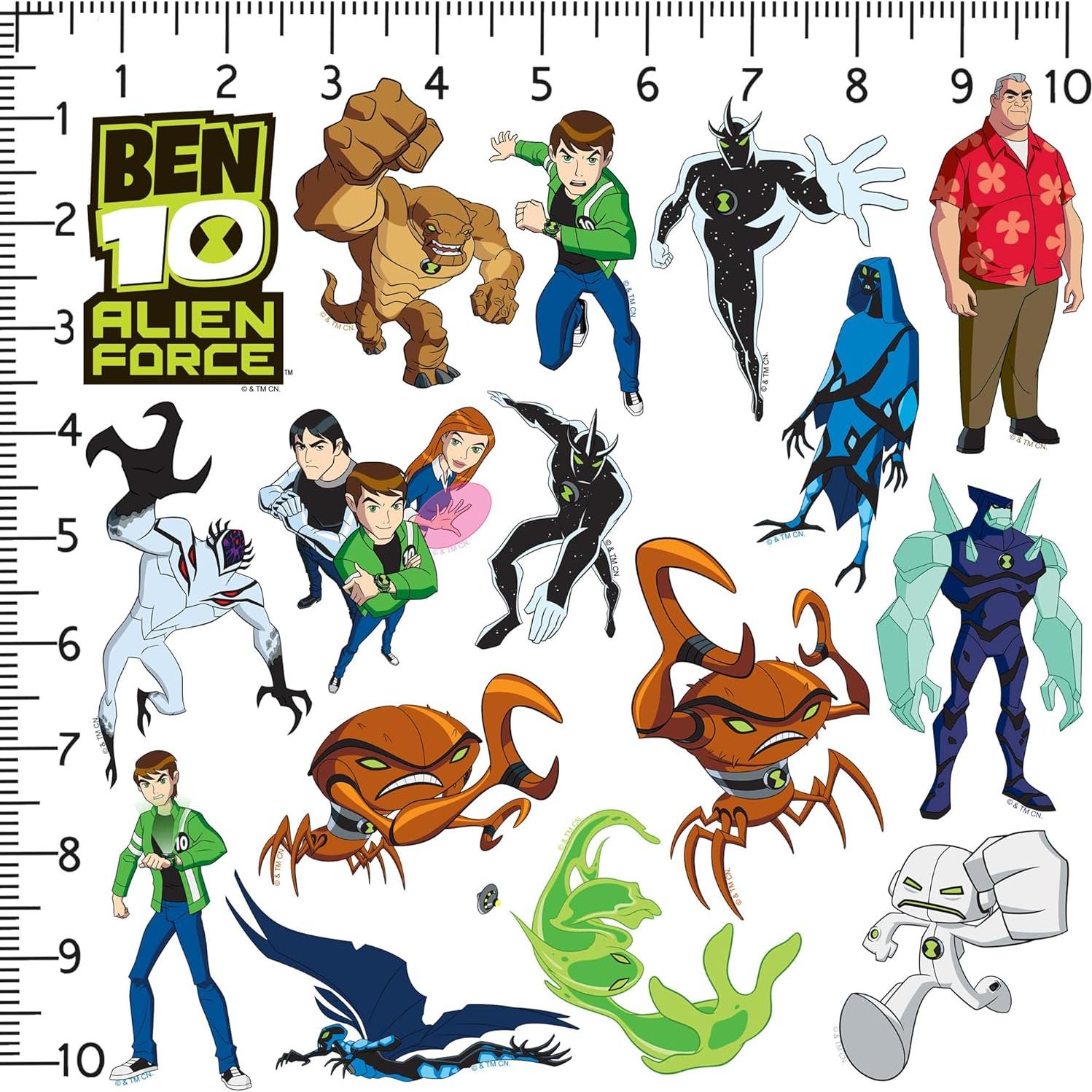 Calcomanías de Vinilo Ben 10 Fuerza Alienígena - 100 Piezas