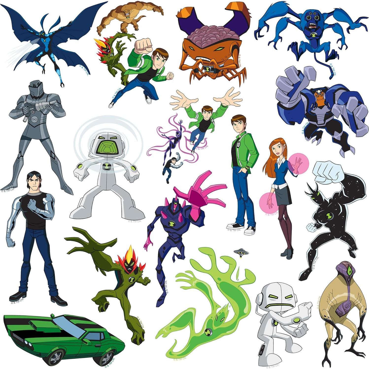 Calcomanías de Vinilo Ben 10 Fuerza Alienígena - 100 Piezas