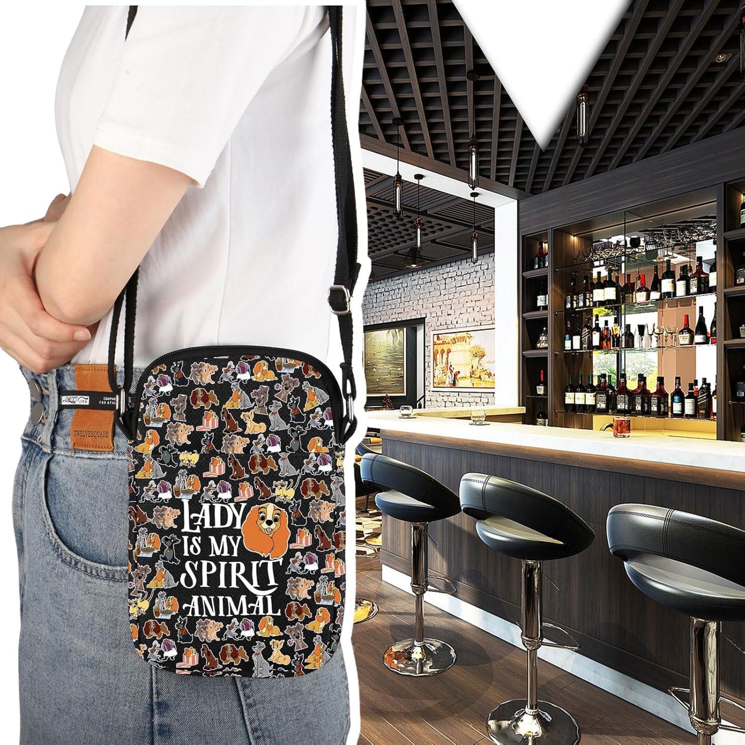 Bolso Cruzado Mujer Lady Tramp Negro Animal Espiritual