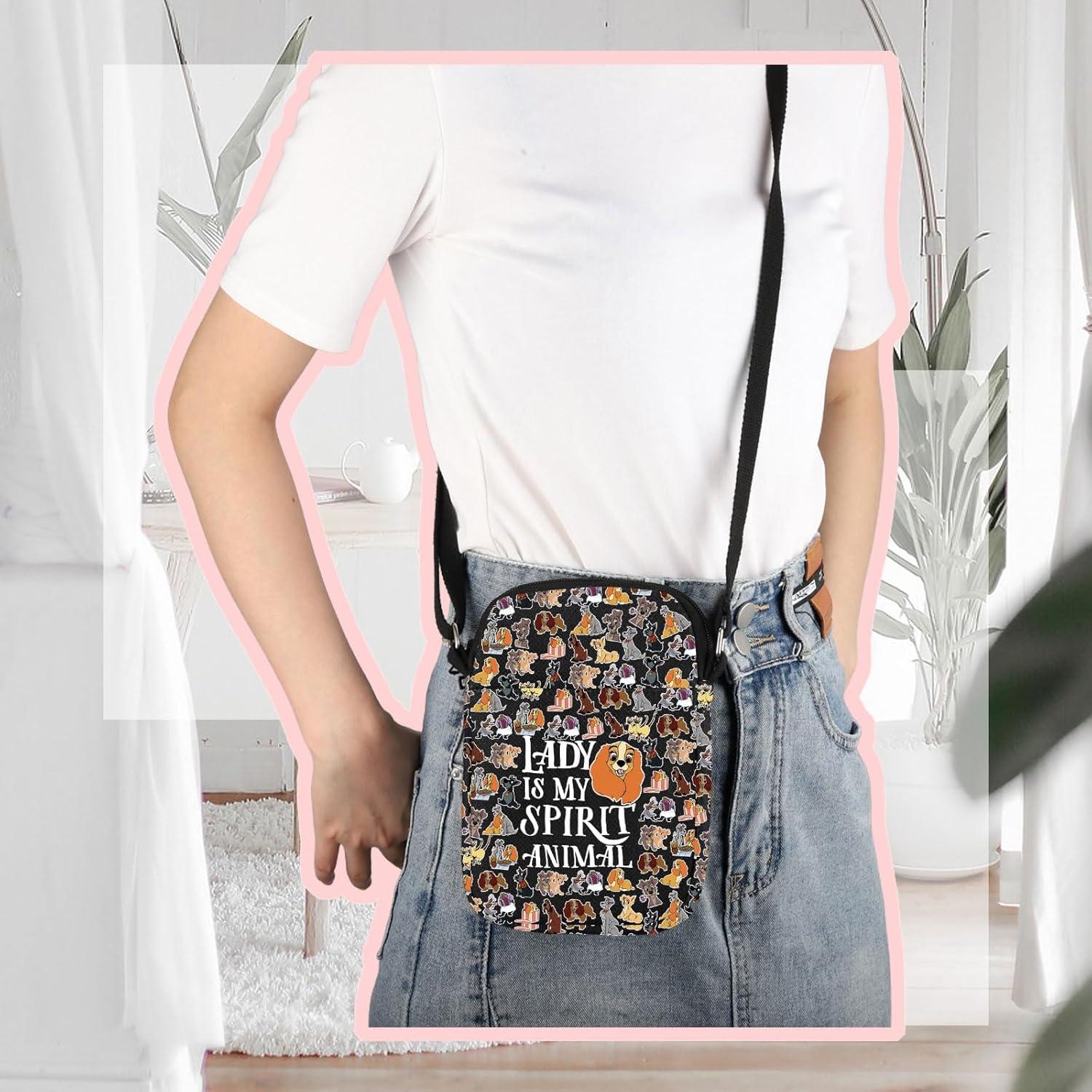 Bolso Cruzado Mujer Lady Tramp Negro Animal Espiritual