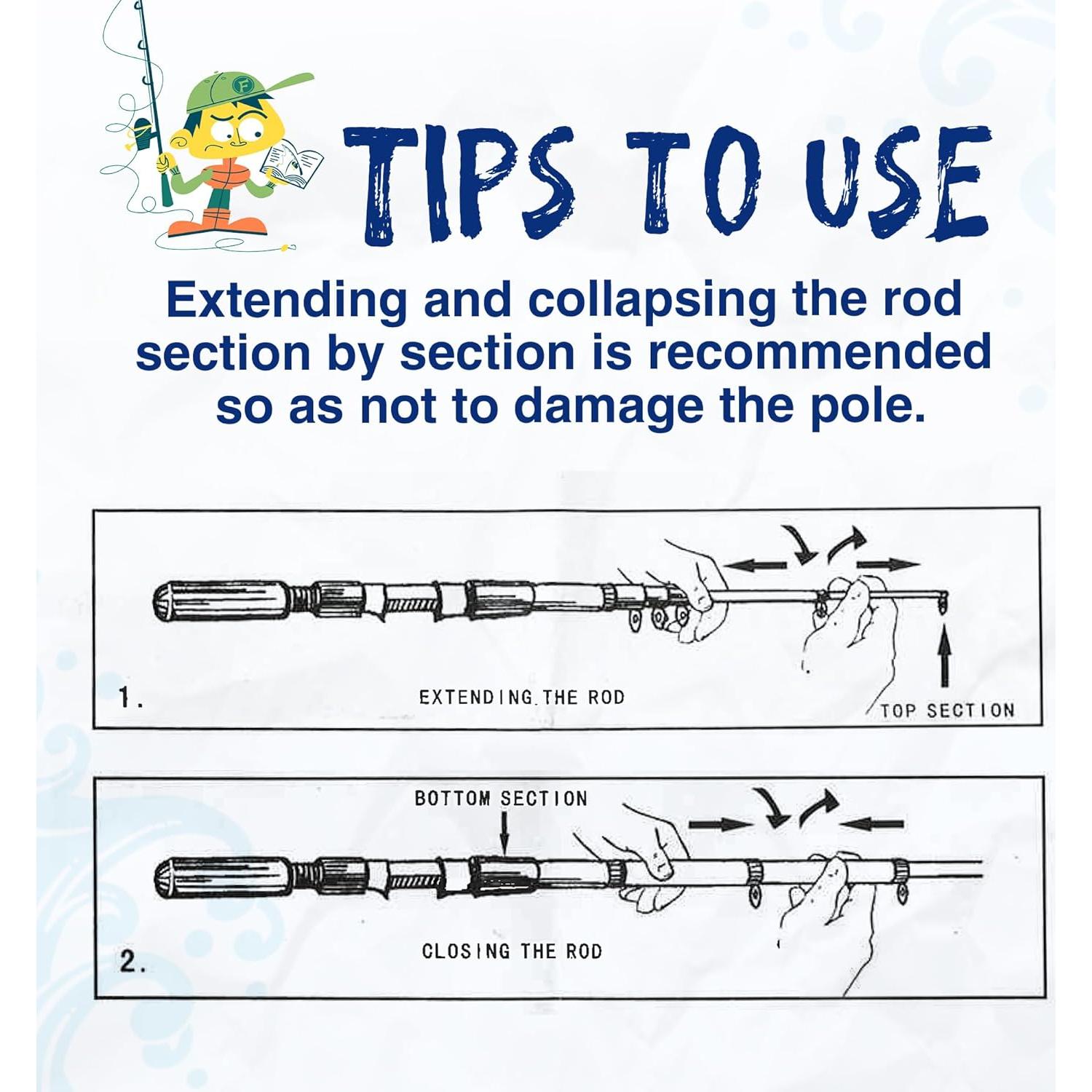 Caña de Pesca Telescópica WIDDEN para Niños 101.6 cm