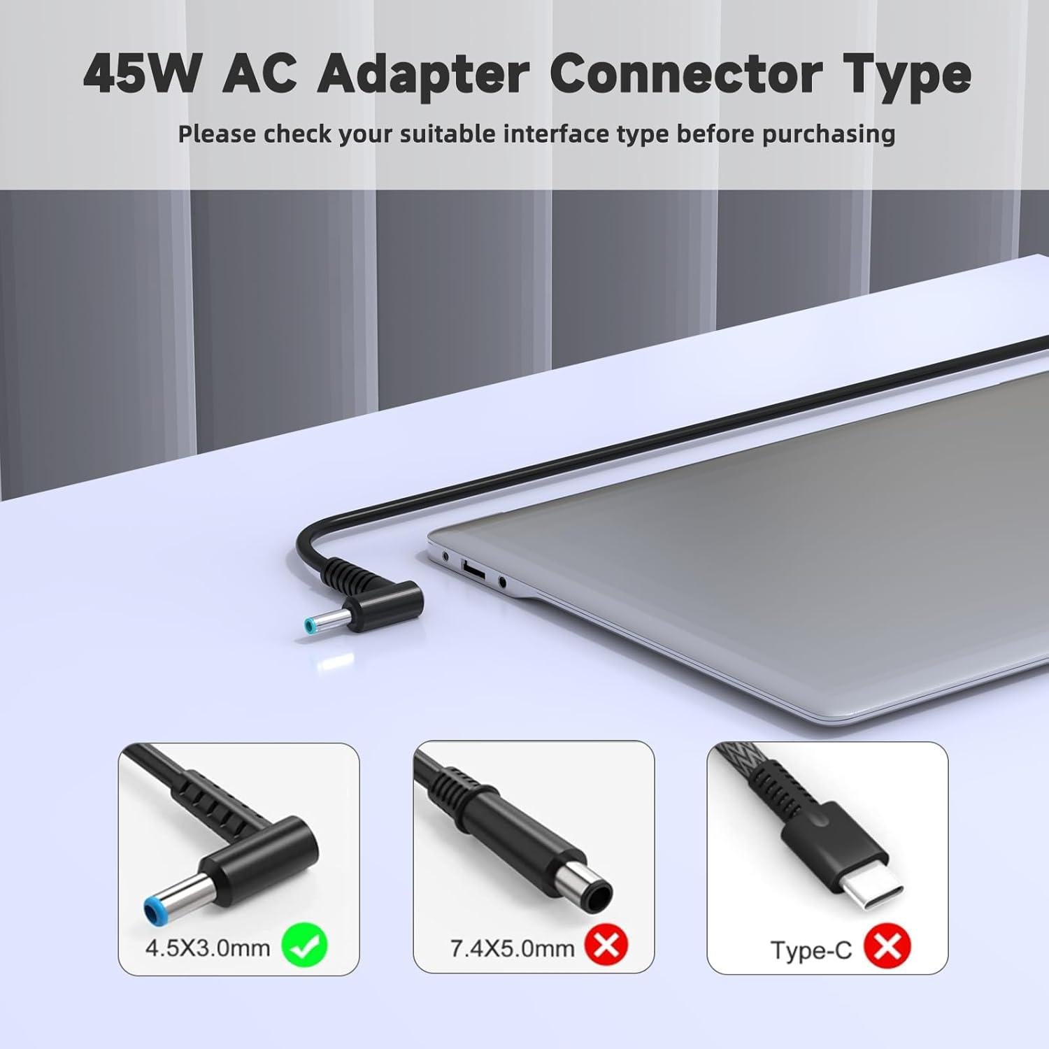Cargador de Laptop 45W ROLADA 19.5V Punta Azul 4.5mm