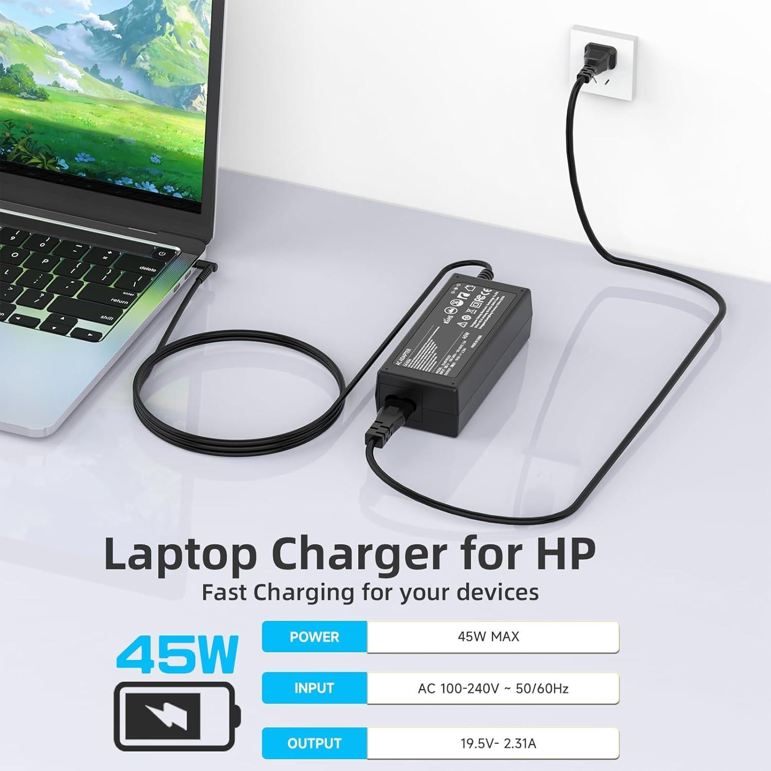 Cargador de Laptop 45W ROLADA 19.5V Punta Azul 4.5mm