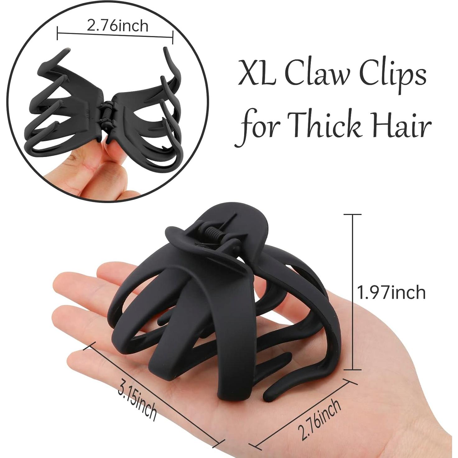 Pinzas para el cabello Jumbo Atoden - 8 cm - Paquete de 5