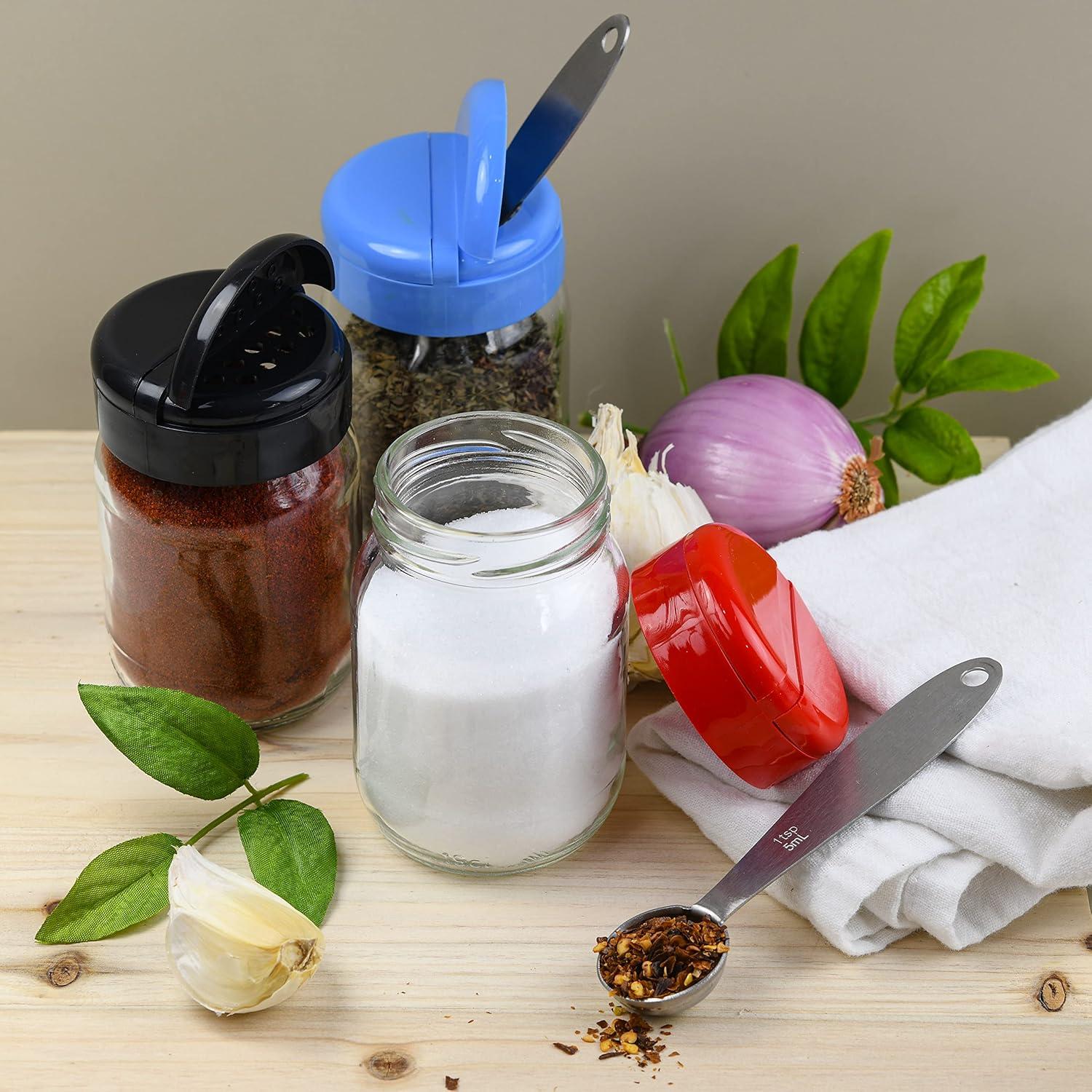 Set de 2 Tarros de Especias de Vidrio Tribello 6oz Rojo