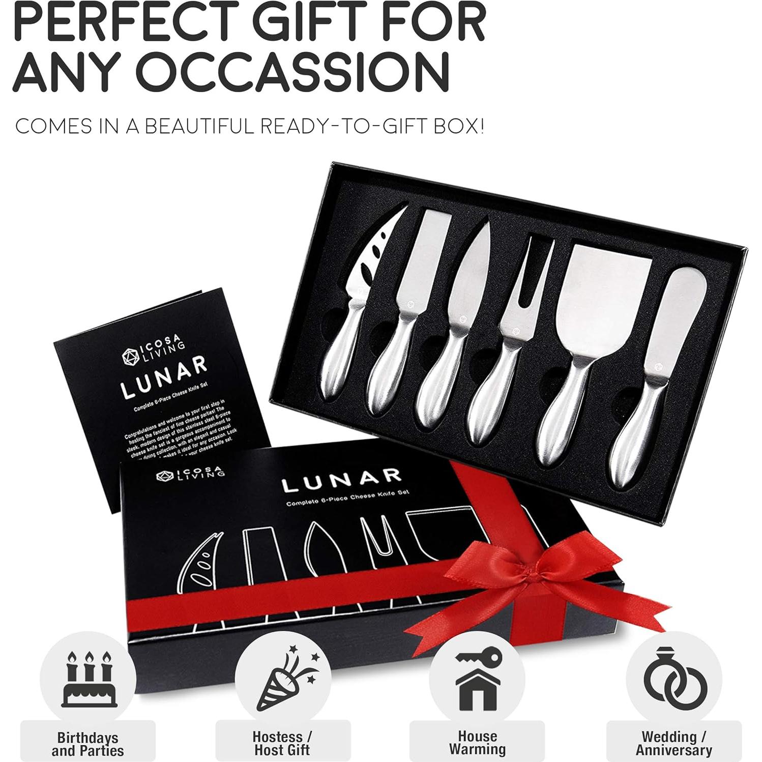 Conjunto de cuchillos de queso ICOSA Living LUNAR 6 piezas