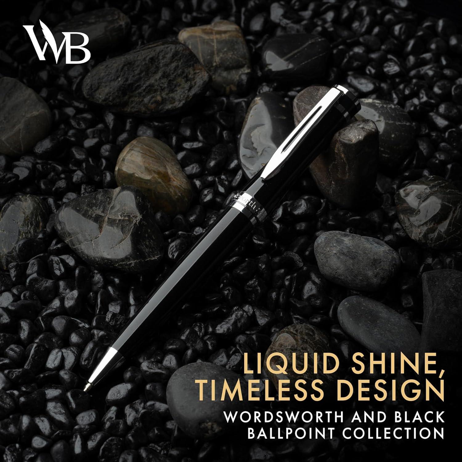 Bolígrafo de Lujo Wordsworth y Black Cromo Negro Recargable