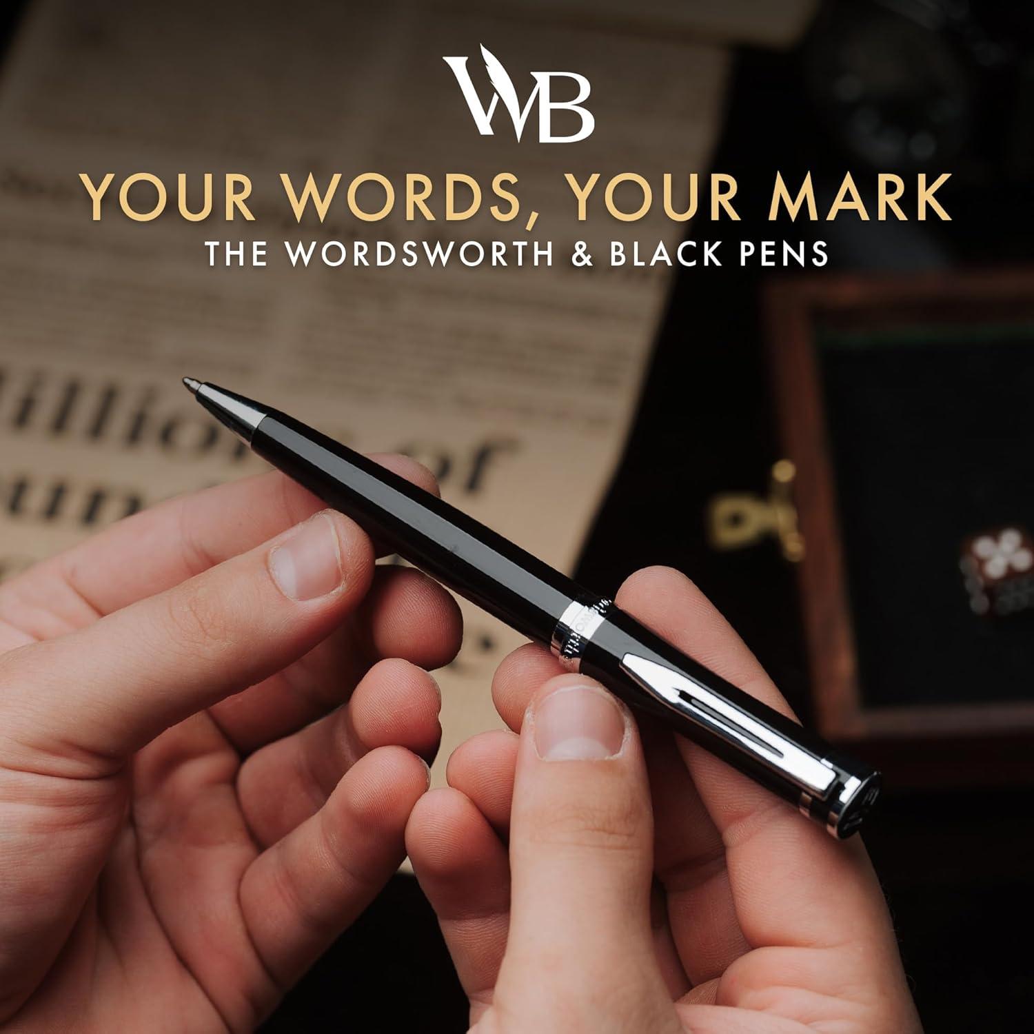 Bolígrafo de Lujo Wordsworth y Black Cromo Negro Recargable