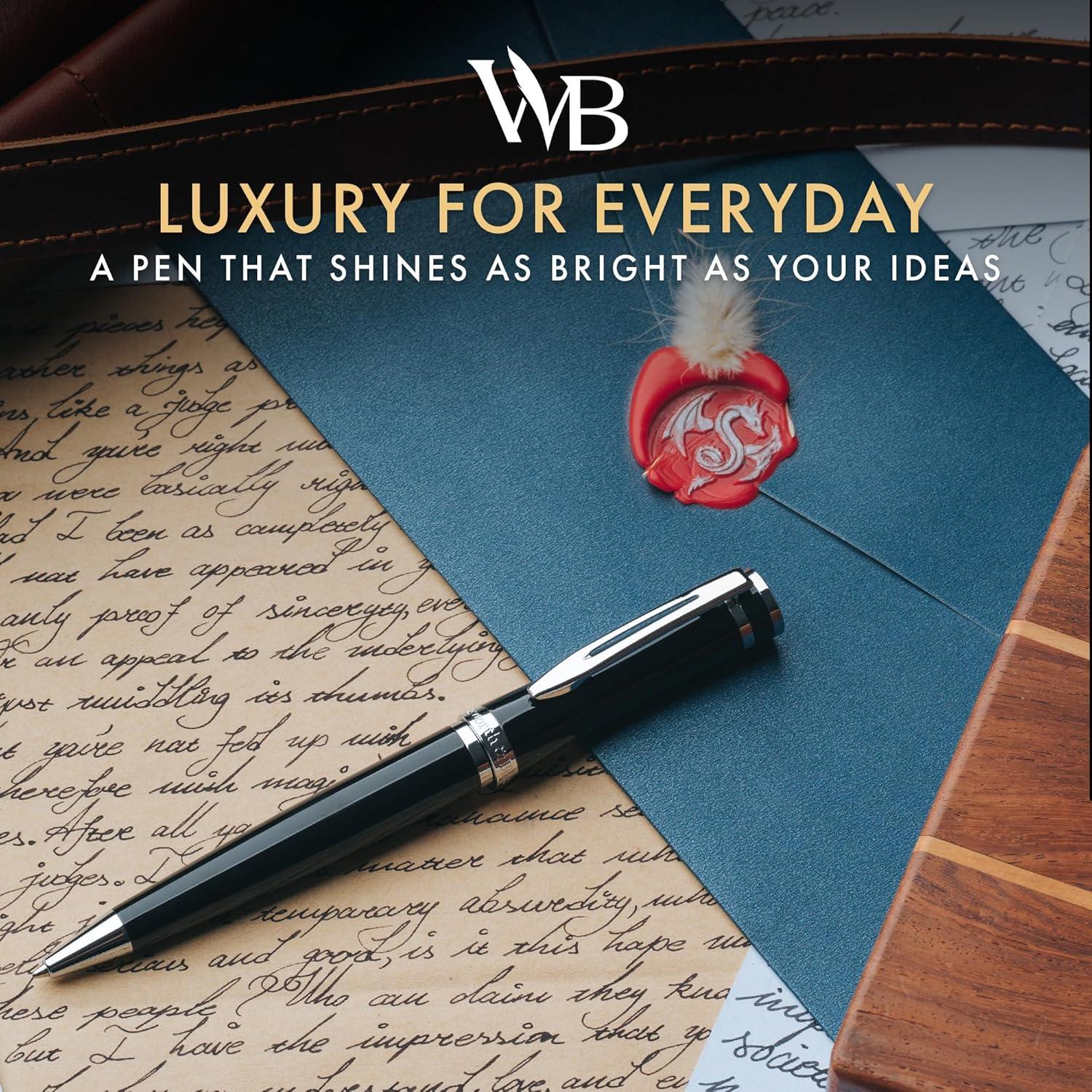 Bolígrafo de Lujo Wordsworth y Black Cromo Negro Recargable