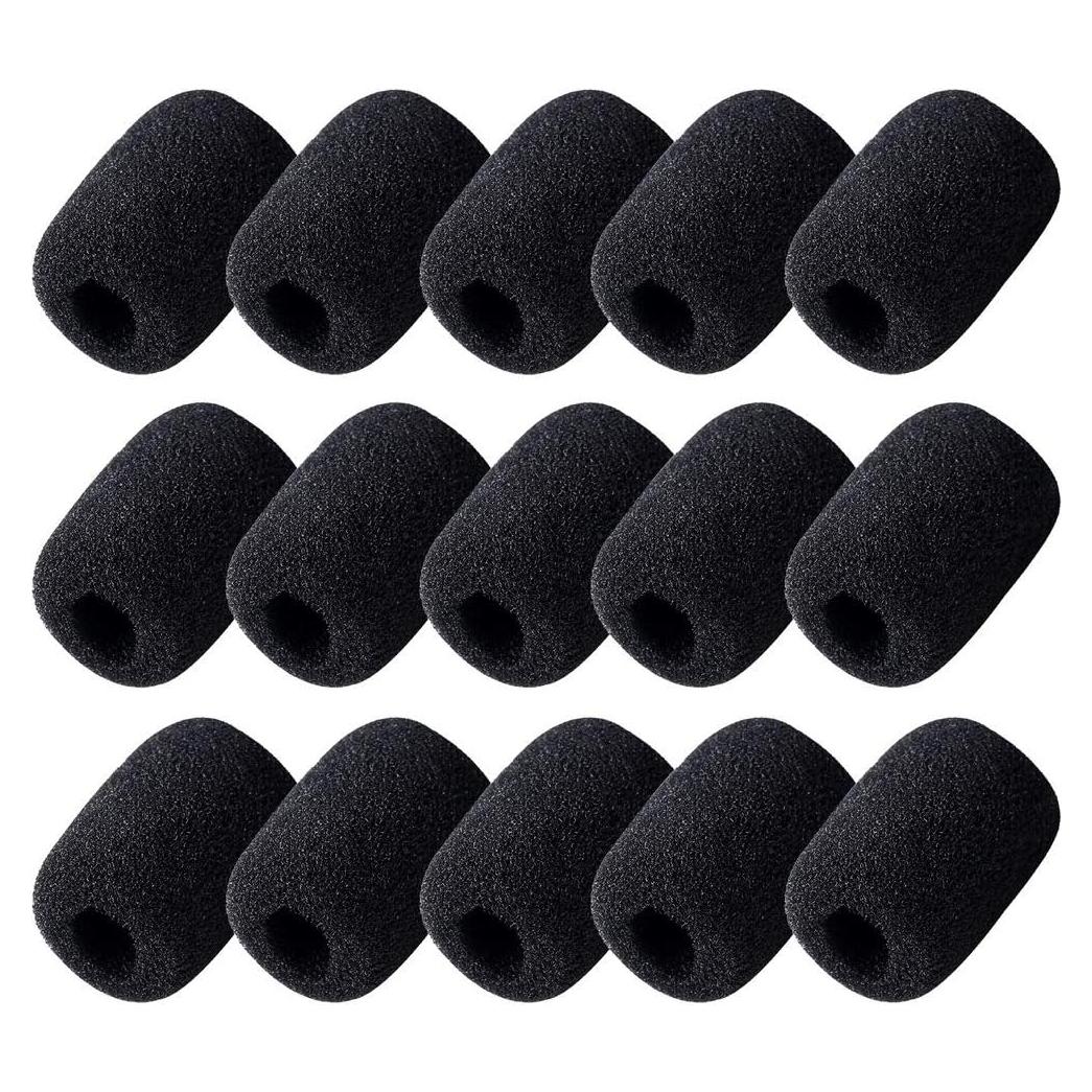 Paquete de 15 protectores de micrófono de espuma SUMAJU 30x22mm