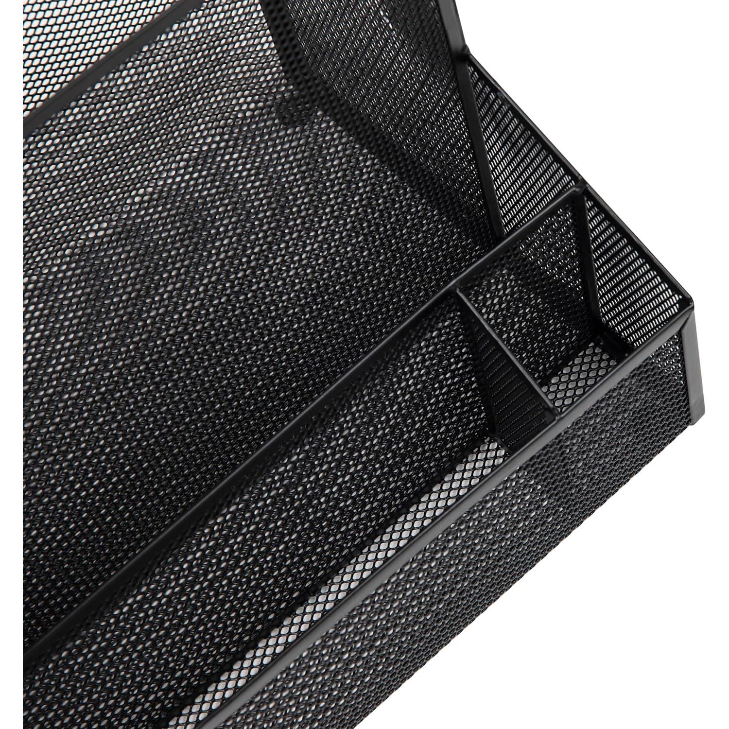 Organizador de Escritorio Mind Reader 4 Compartimentos Metal Negro