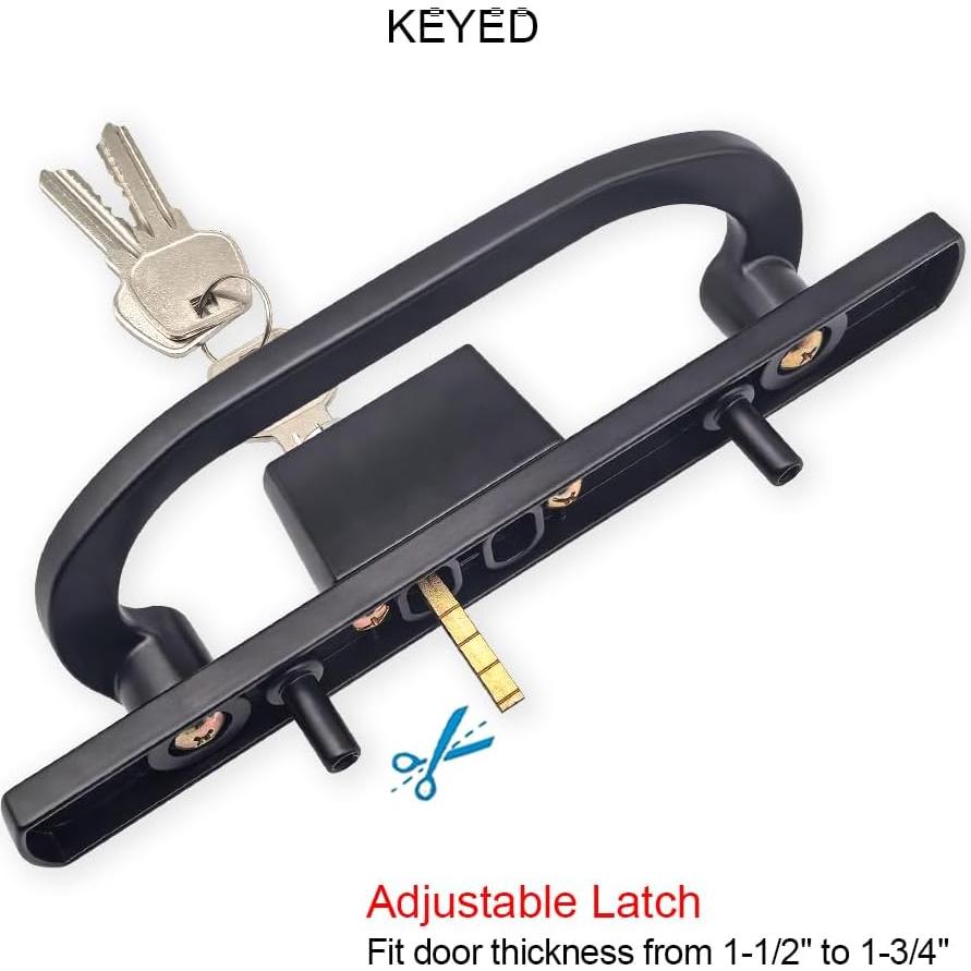 Juego de Manija de Puerta Corrediza ALLYWASAI con Cerradura Negra