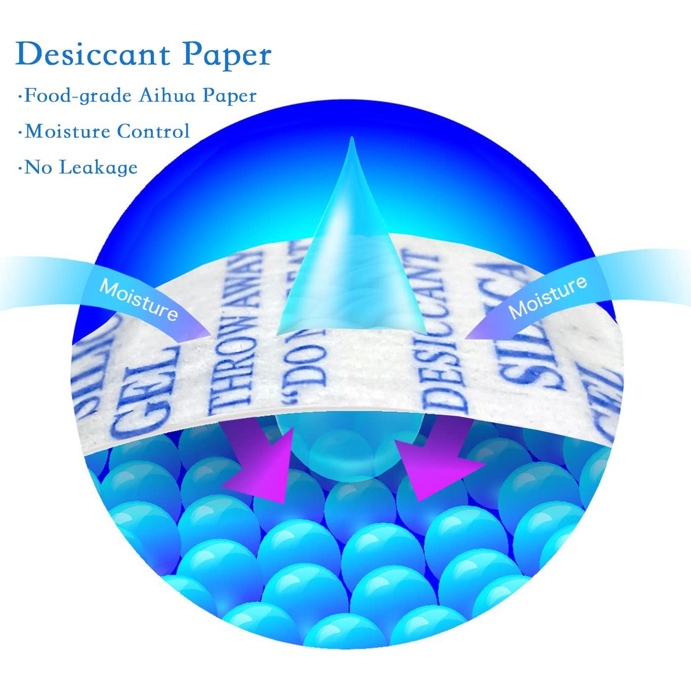 Paquetes de Gel de Sílice Grado Alimenticio 2g - 250 Pcs Absorbentes