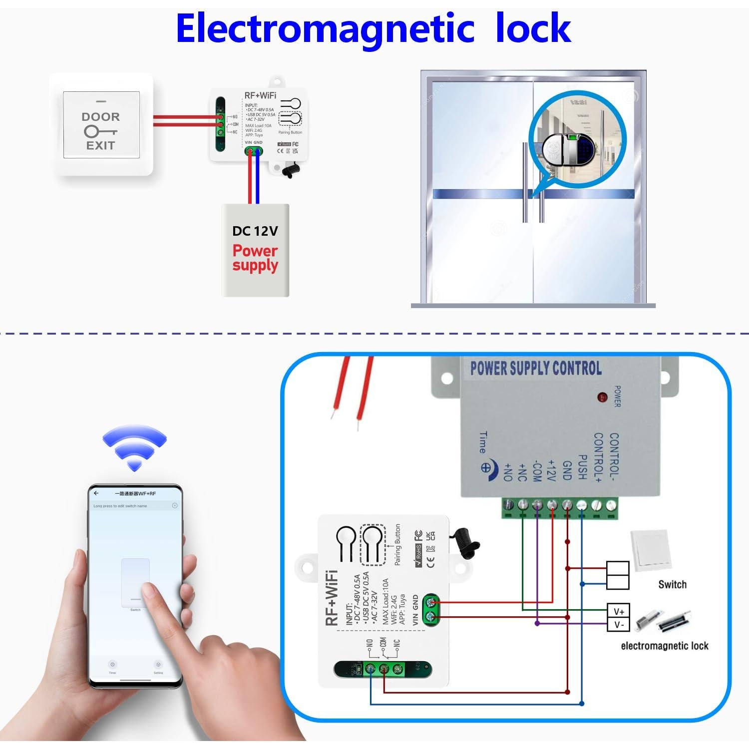 Interruptor Inteligente WiFi DieseRC TY-1CH 1 Canal con Control Remoto
