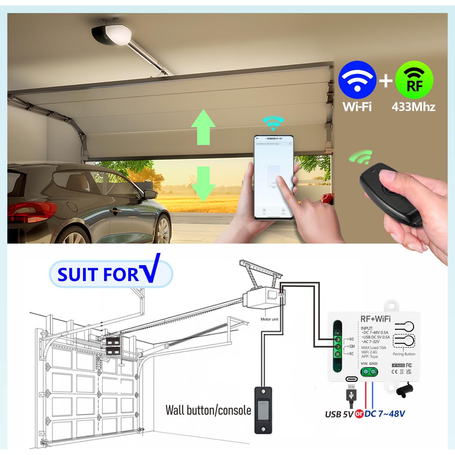 Interruptor Inteligente WiFi DieseRC TY-1CH 1 Canal con Control Remoto