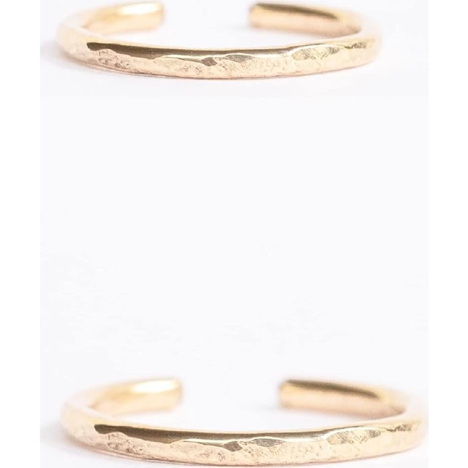 Anillo Abierto Ajustable para Mujeres - Oro Relleno 14k - Set de 2