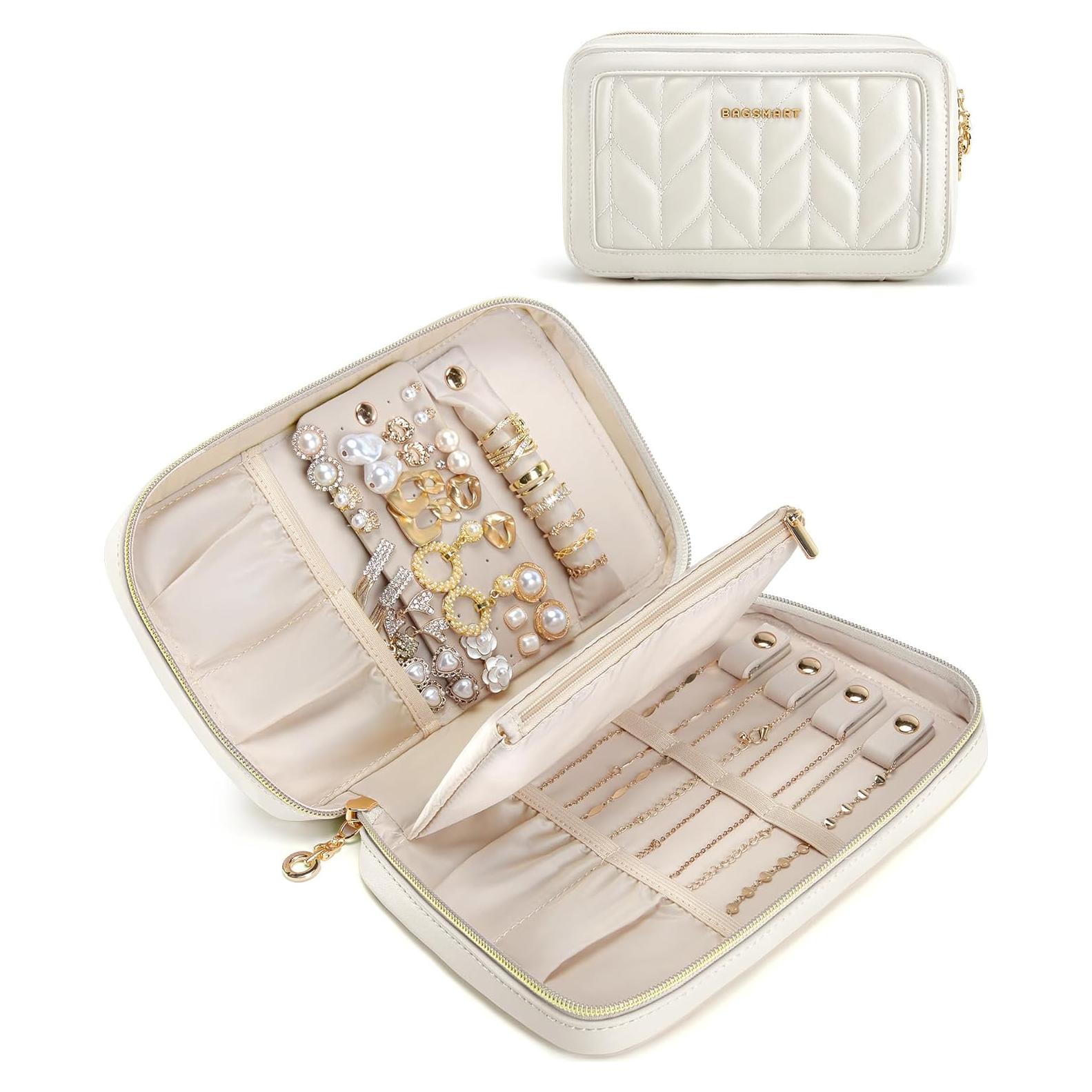 Estuche de Joyería de Viaje BAGSMART Beige 22x13.5 cm