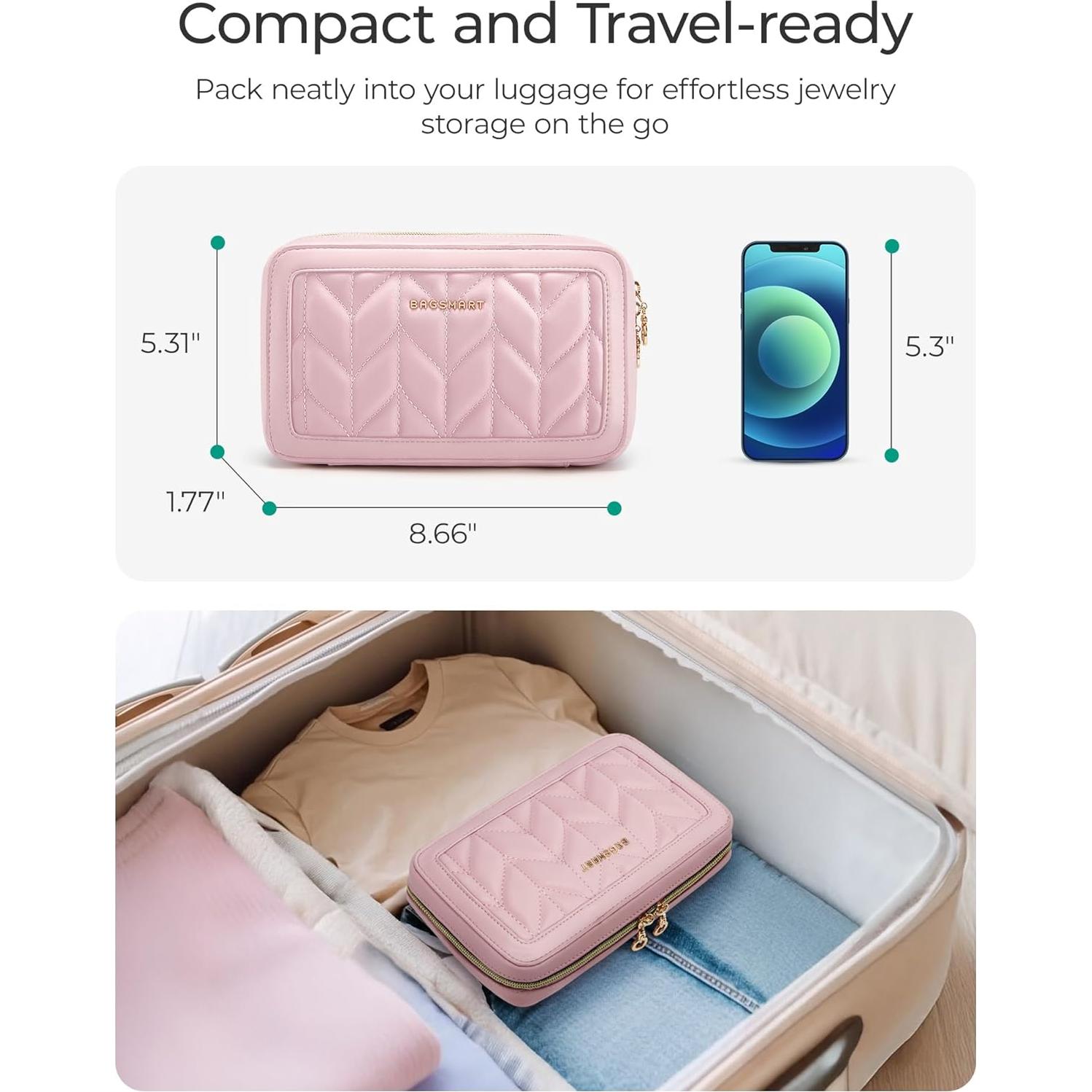 Estuche de Joyería de Viaje BAGSMART Beige 22x13.5 cm