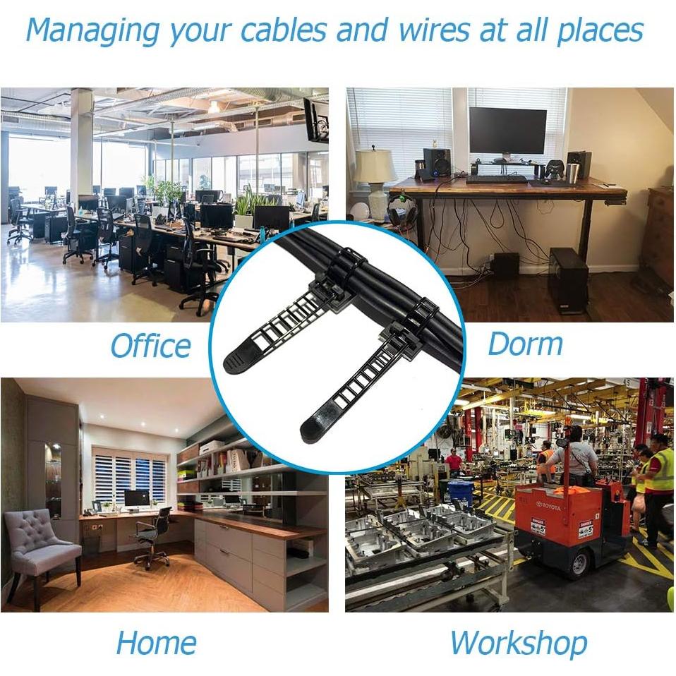 150 Piezas Soportes Adhesivos para Gestión de Cables Makarios