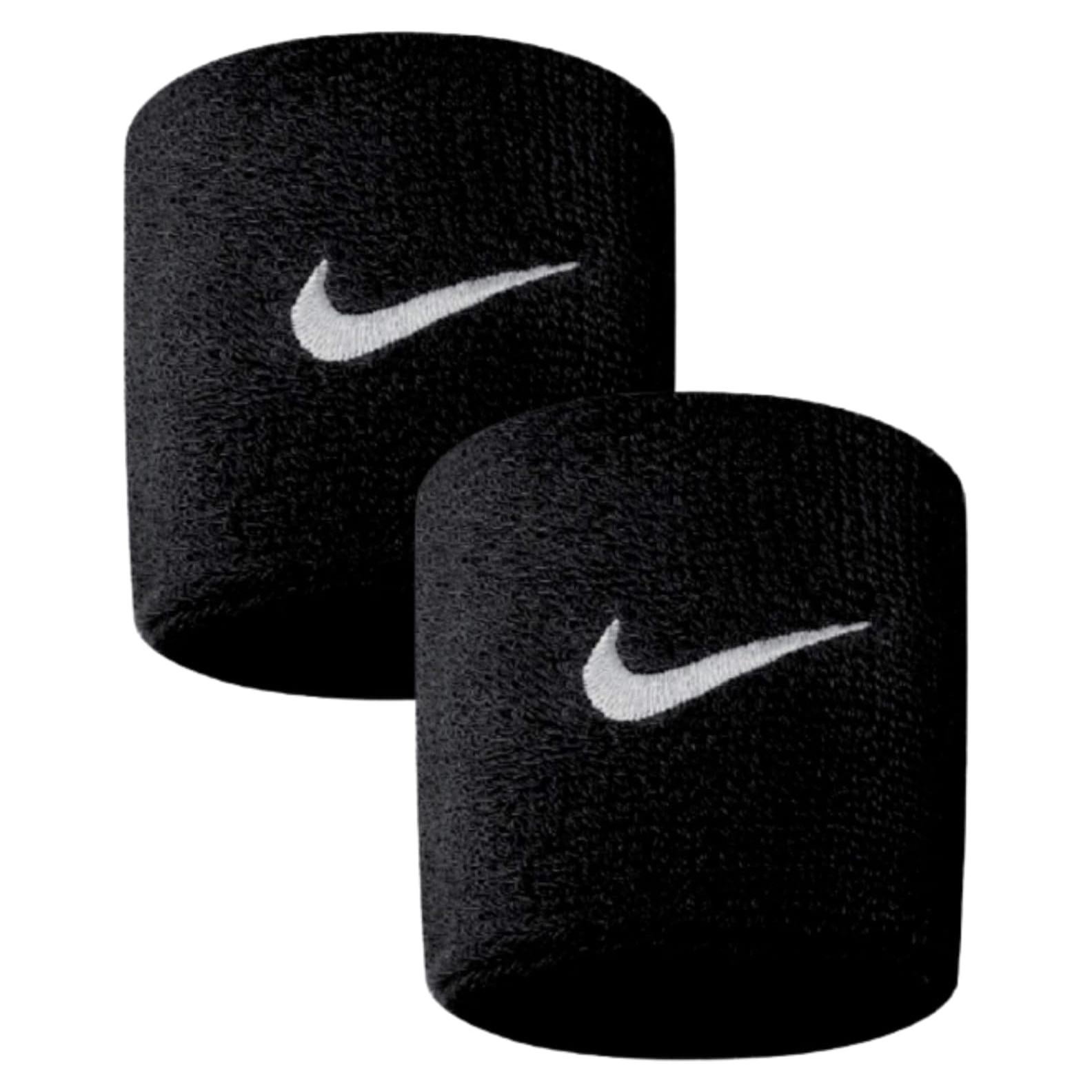 Muñequera Nike Swoosh Negra Unica para Uso Atlético