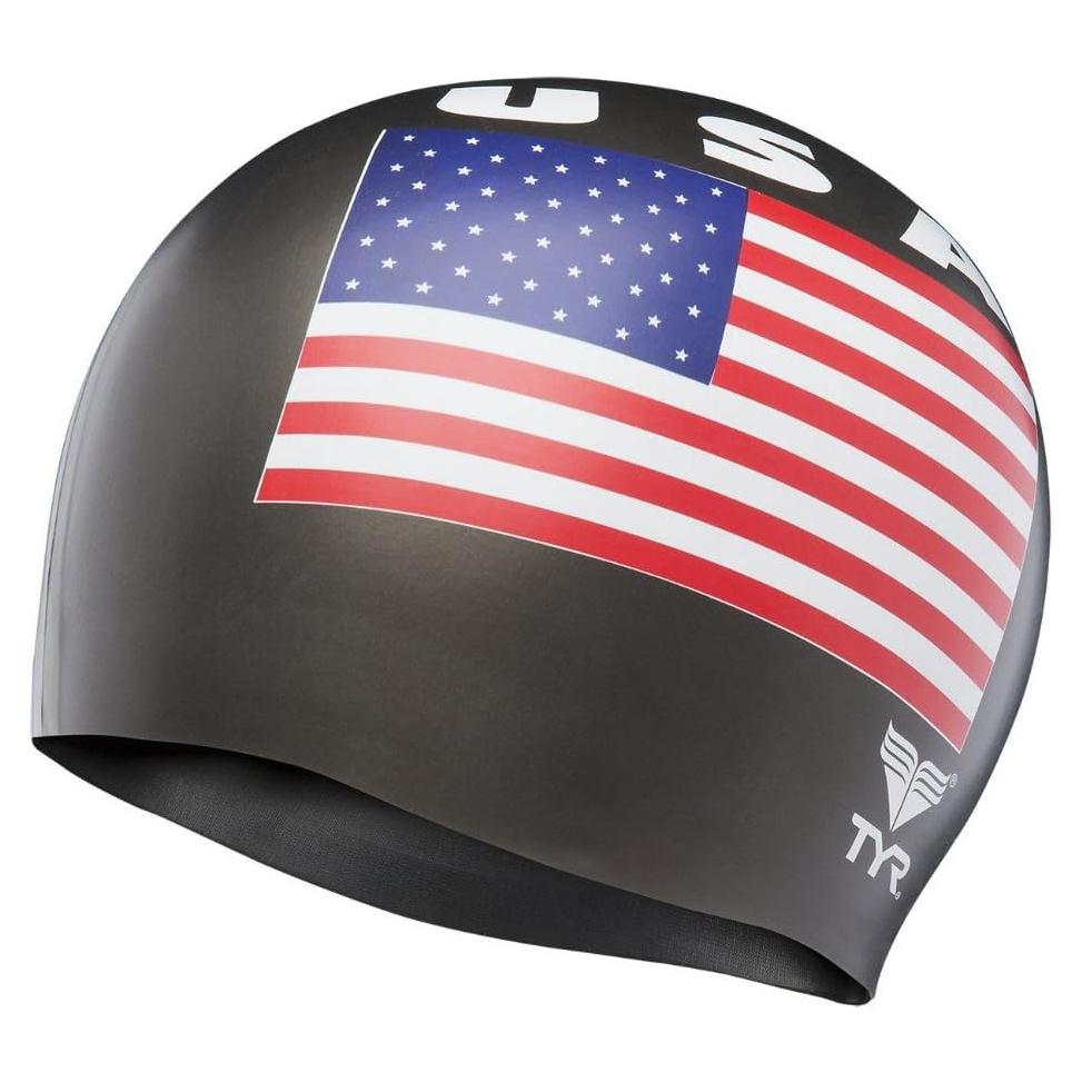 Gorro de Silicona TYR Negro para Natación Unisex