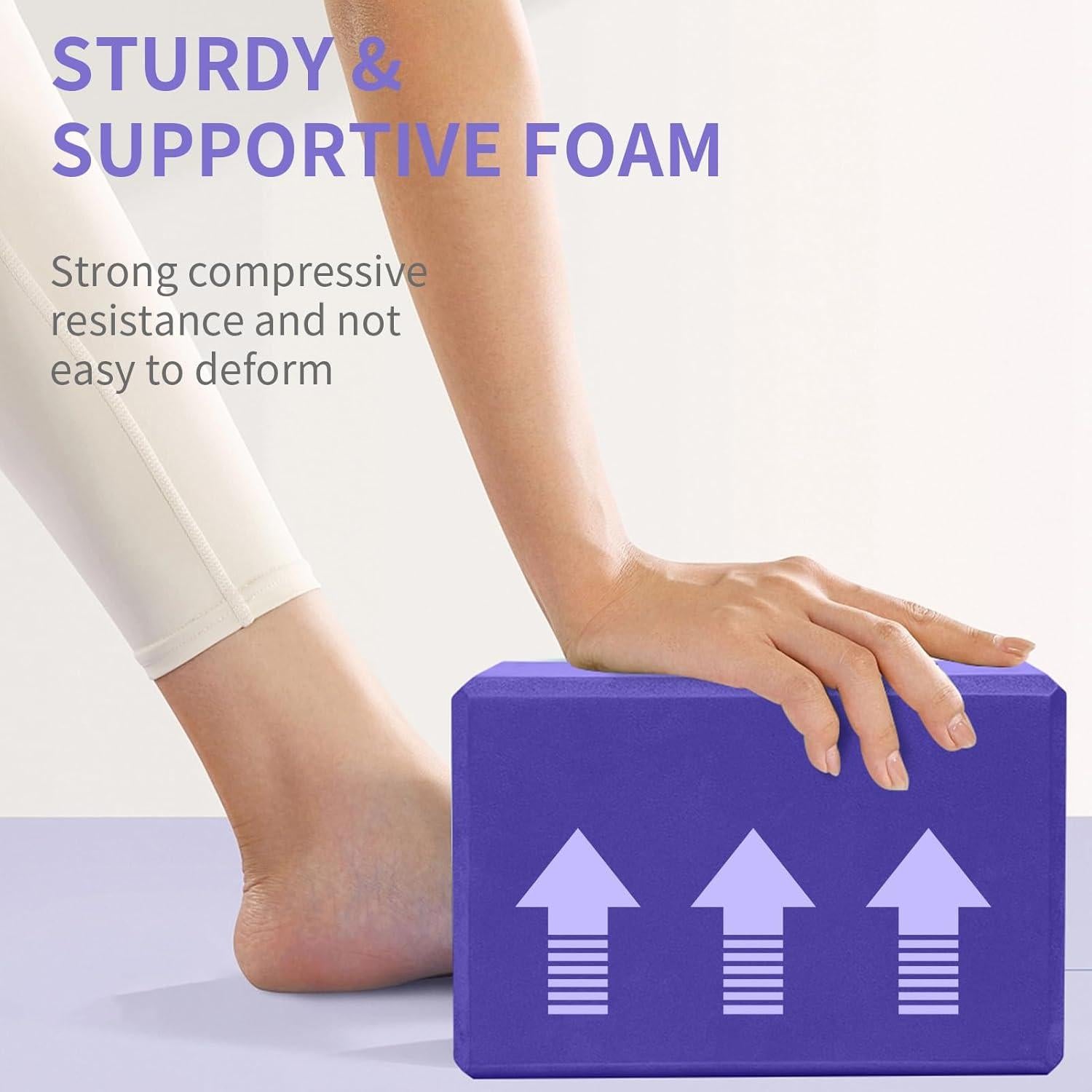 Bloque de Yoga H.J. Immbir Violeta 22.86x15.24x10.16 cm Antideslizante