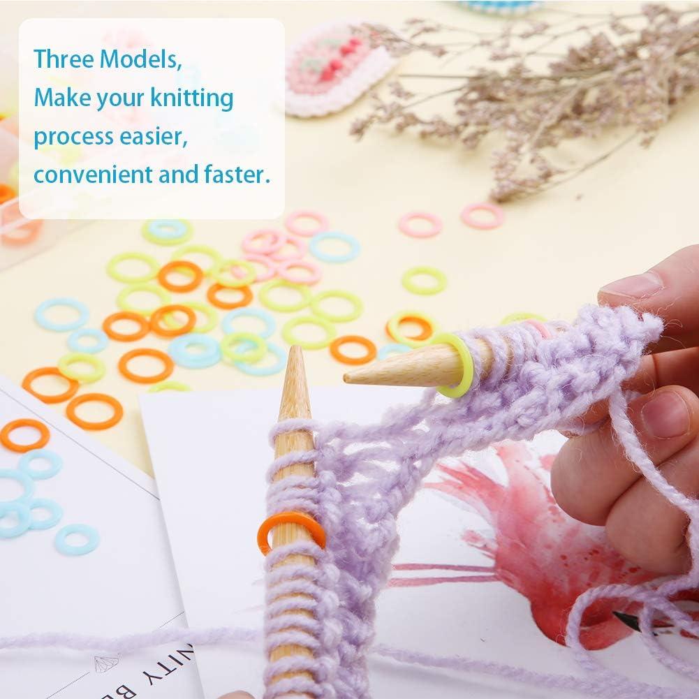 LUNARM 340 Pcs Marcadores de Costura y Clips de Tejer Coloridos