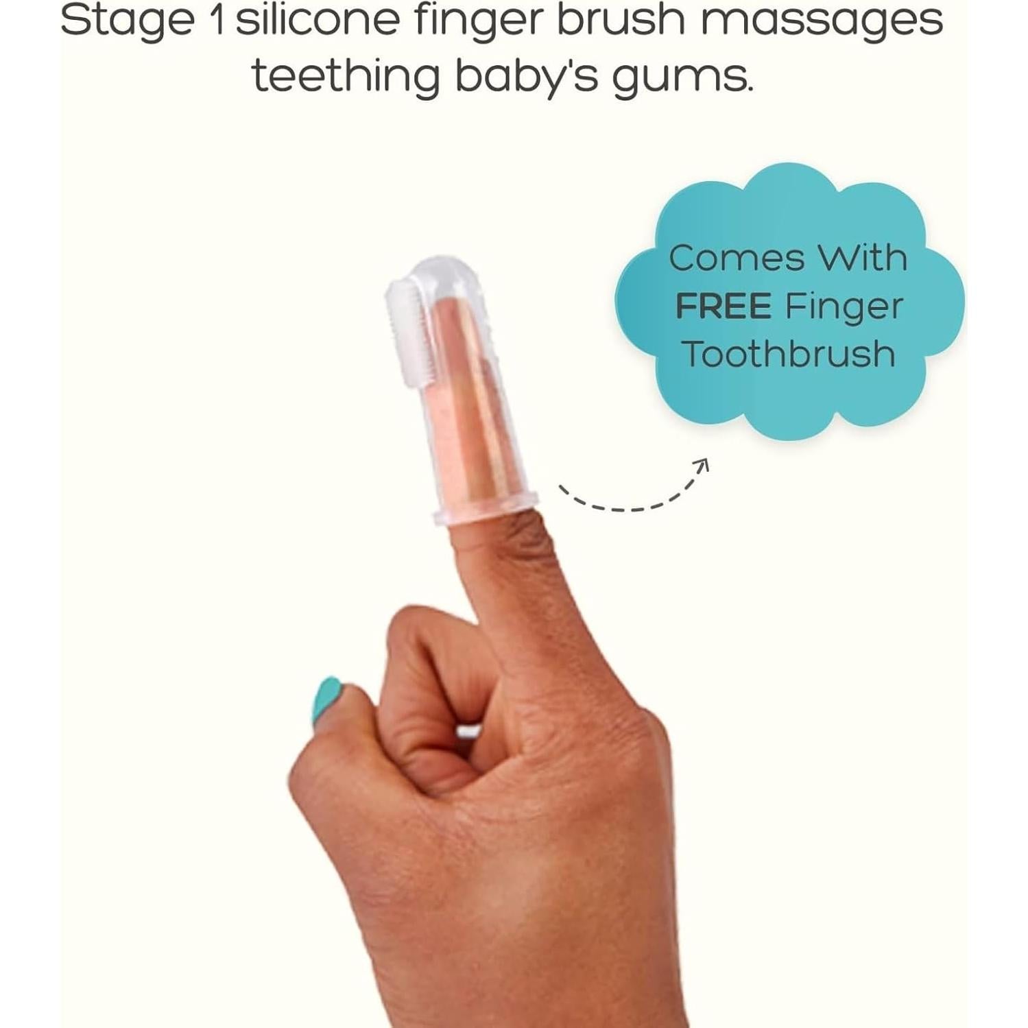 Cepillo de Dientes Doble Cara Grabease Rosa para Bebés 6-48 Meses