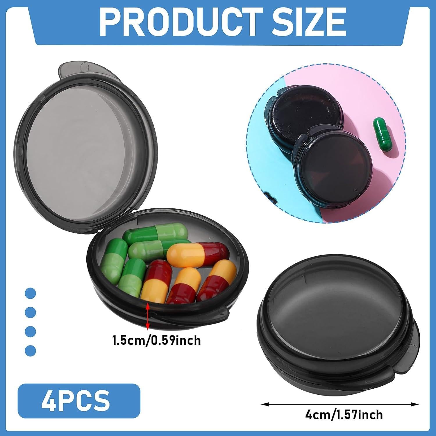 4 Organizadores de Pastillas Portátiles WLLHYF - Negro