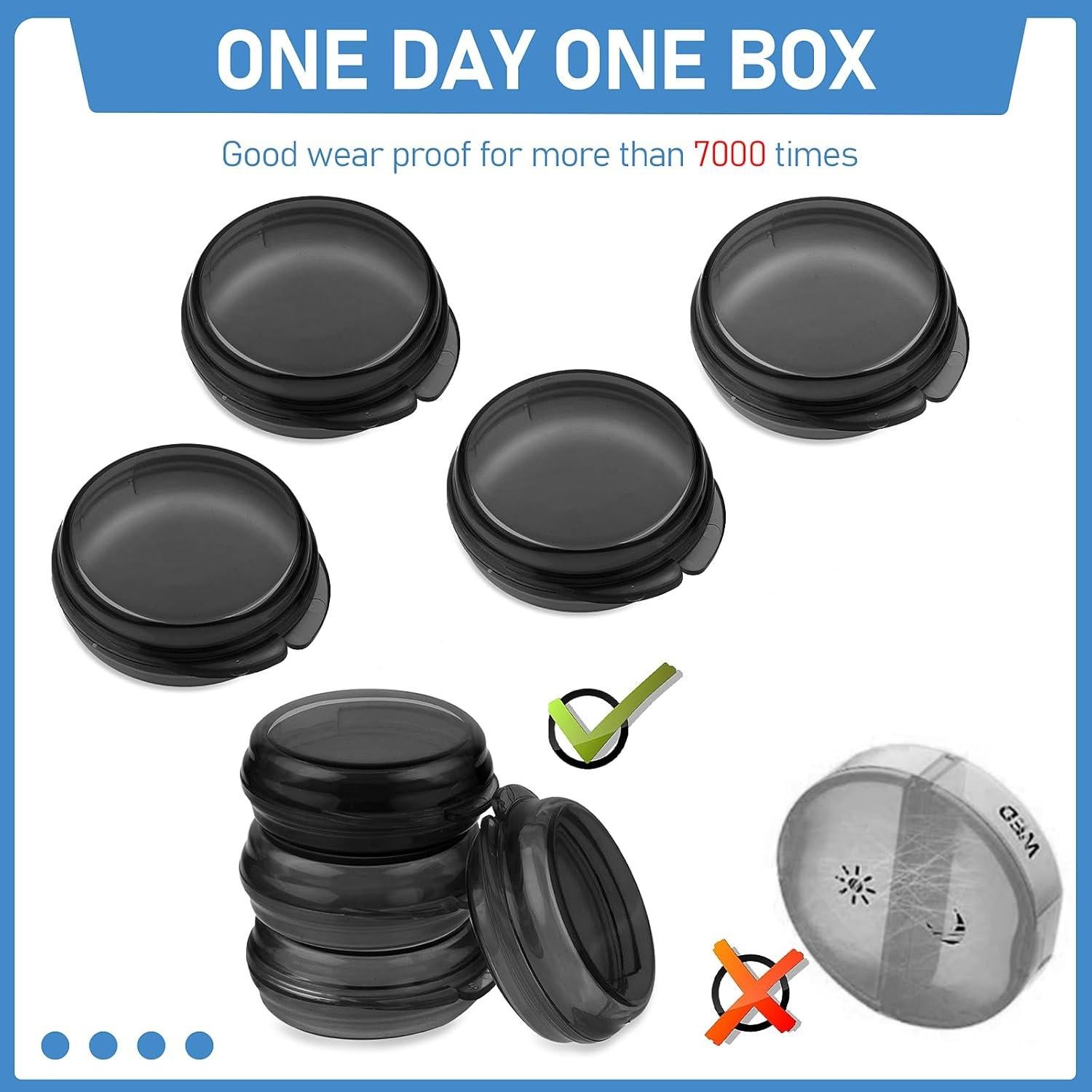 4 Organizadores de Pastillas Portátiles WLLHYF - Negro