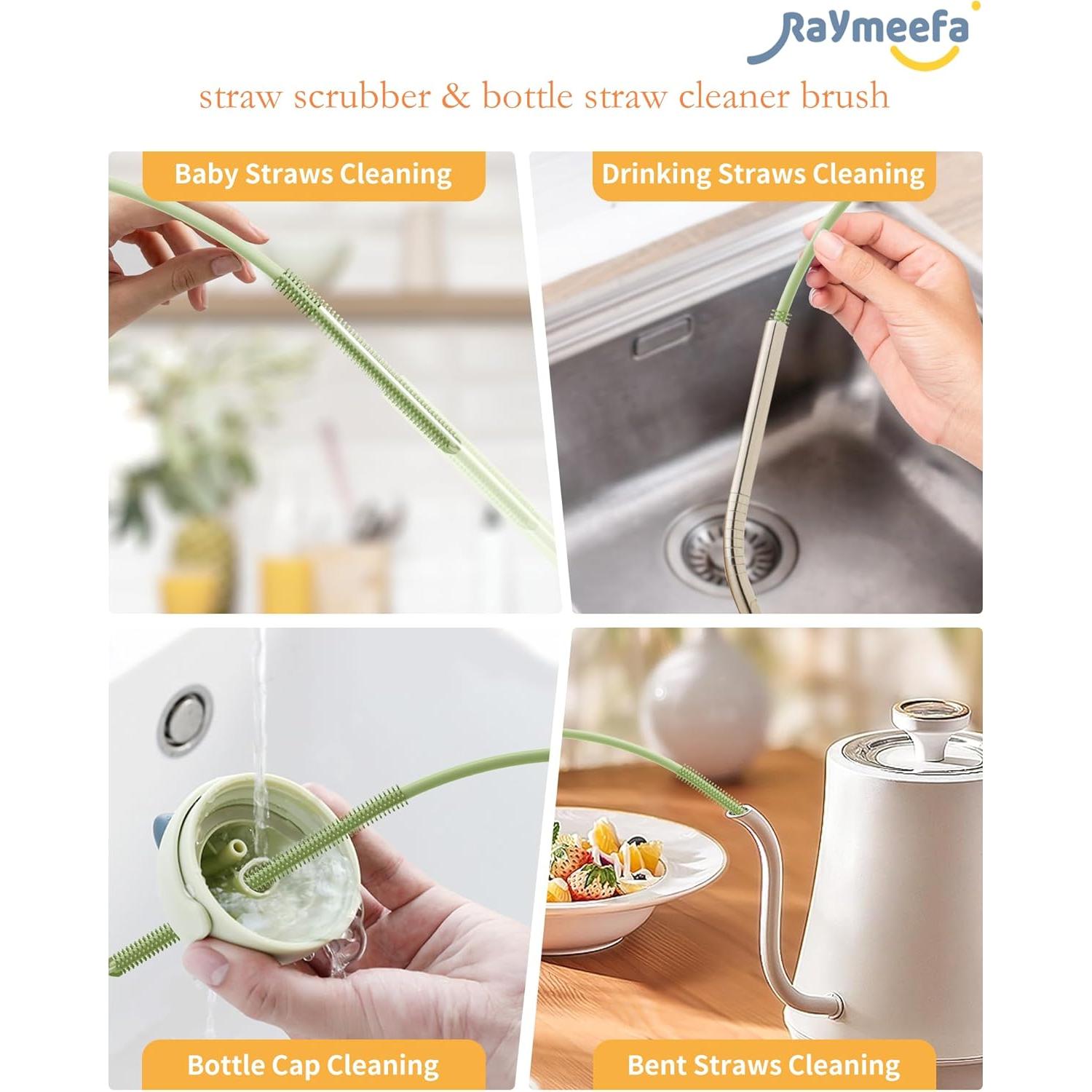 Cepillo Limpiador de Pajitas Raymeefa Silicona Verde 25.4 cm