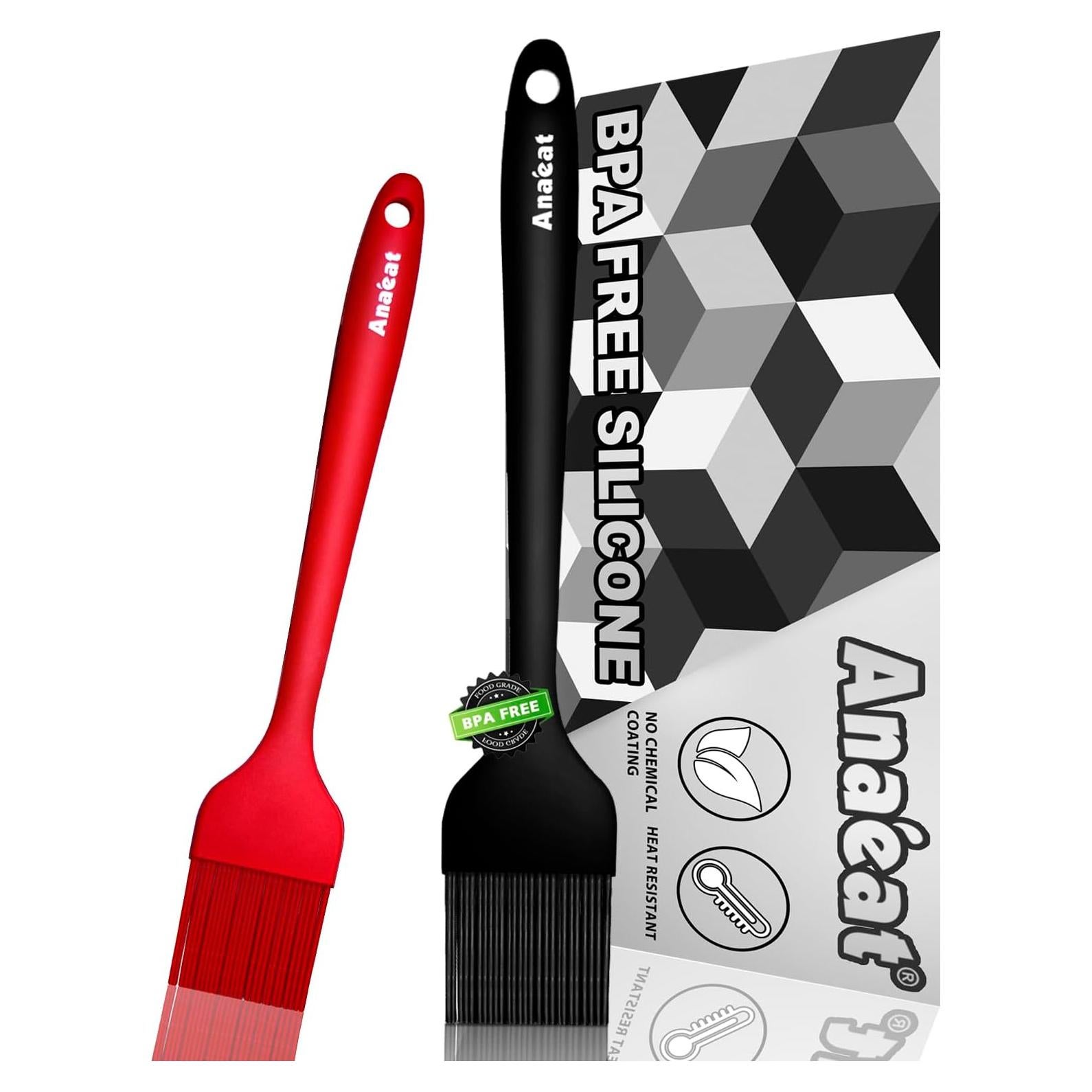 Juego de 2 Brochas de Silicona Anaeat - Resistente al Calor, Higiénicas