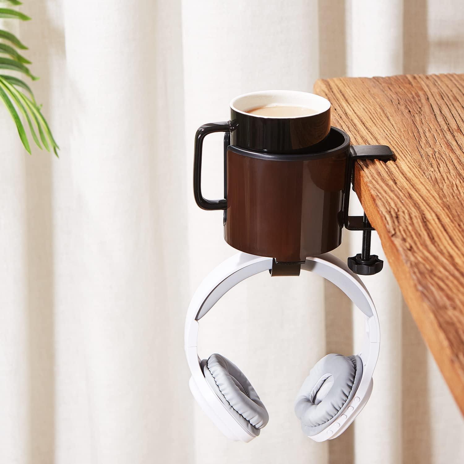 Soporte para Tazas y Auriculares GUNKING 2-en-1 Marrón Café