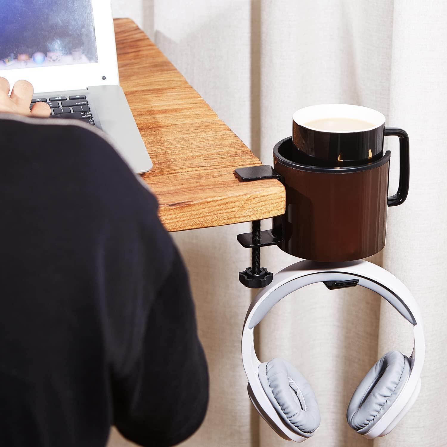 Soporte para Tazas y Auriculares GUNKING 2-en-1 Marrón Café