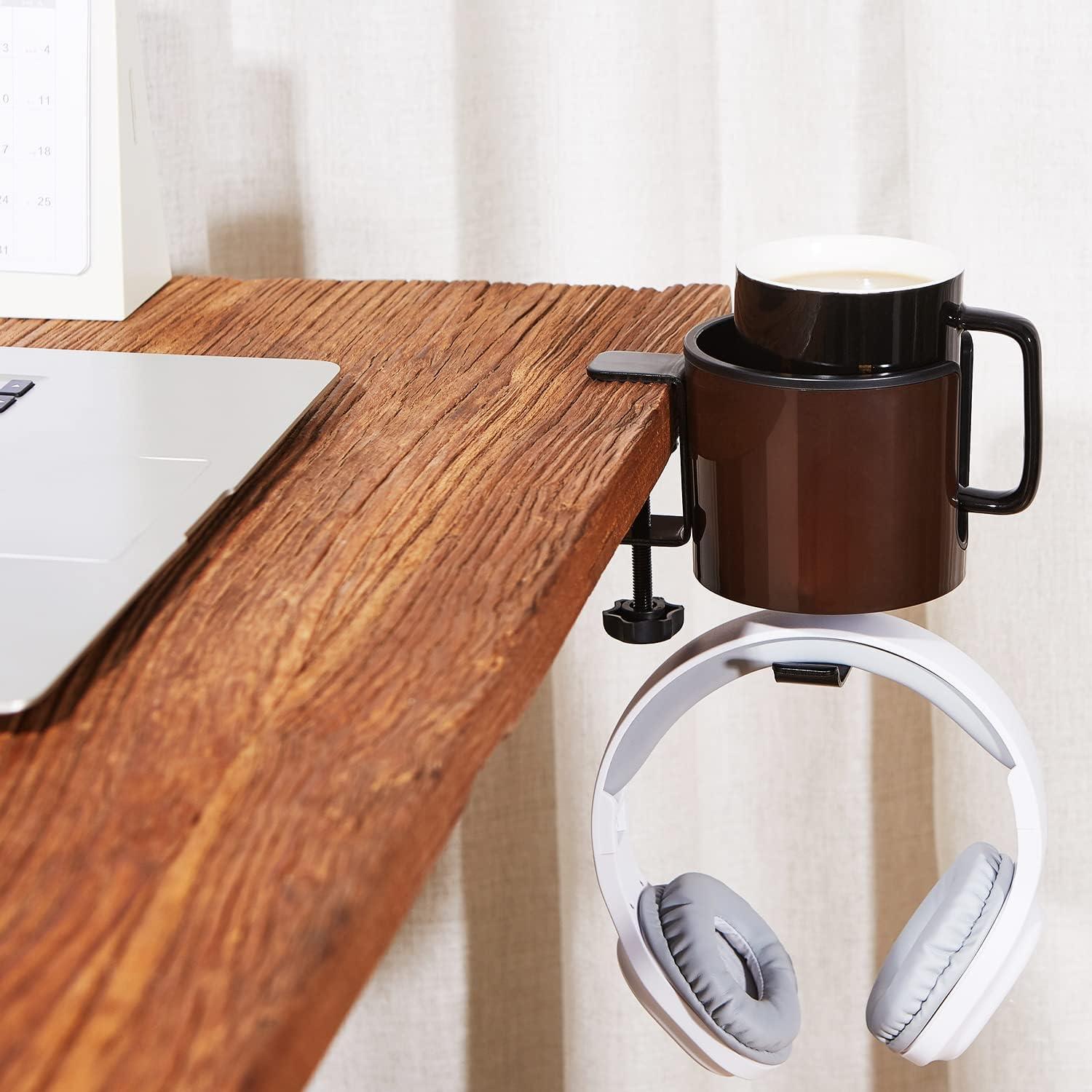 Soporte para Tazas y Auriculares GUNKING 2-en-1 Marrón Café