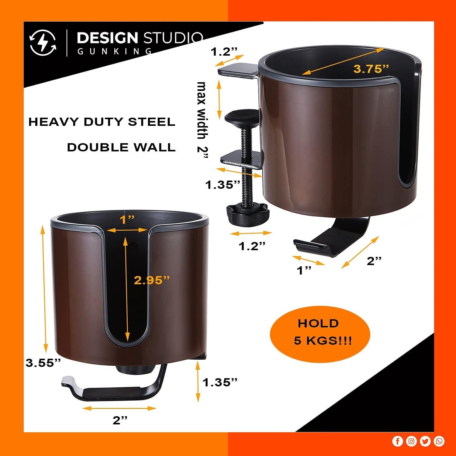 Soporte para Tazas y Auriculares GUNKING 2-en-1 Marrón Café