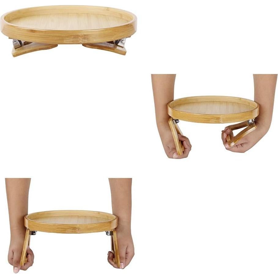 Bandeja de Clip para Brazo de Sofá Pekokavo - Bambú